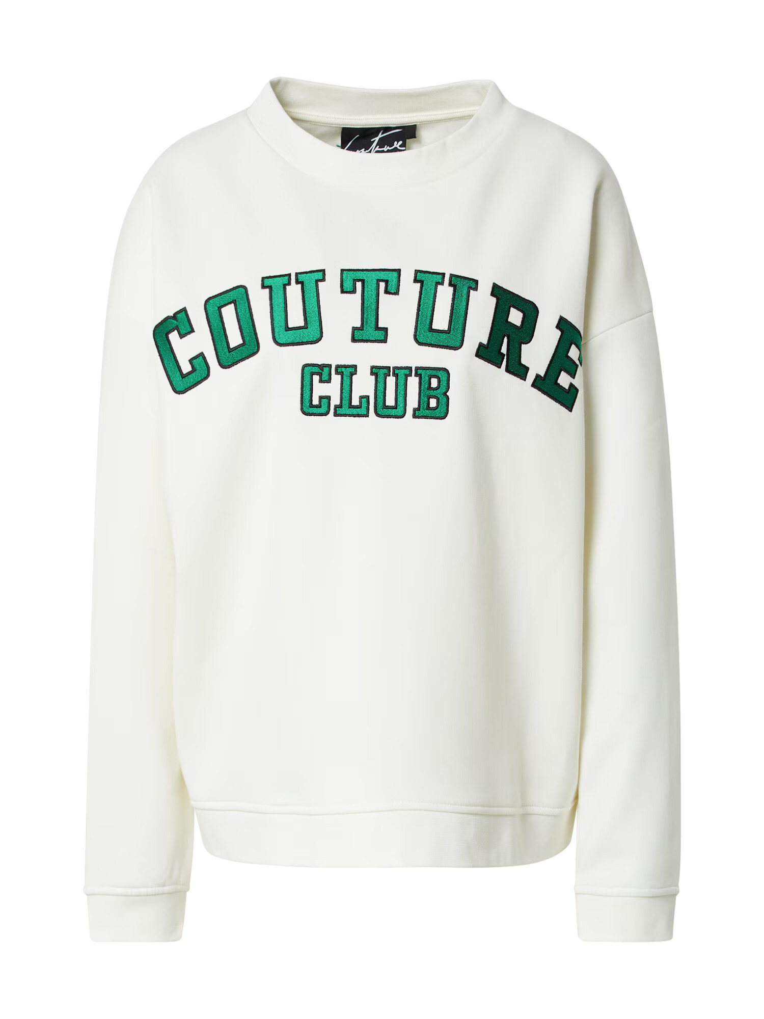 The Couture Club Bluză de molton verde iarbă / negru / alb - Pled.ro