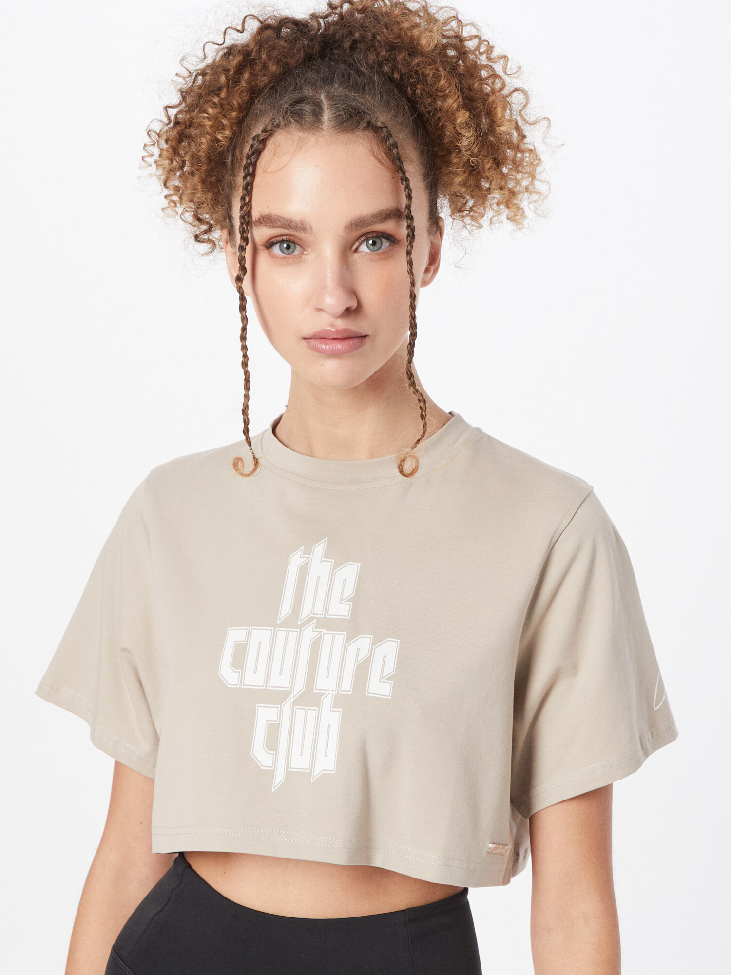 The Couture Club Tricou bej deschis / alb - Pled.ro