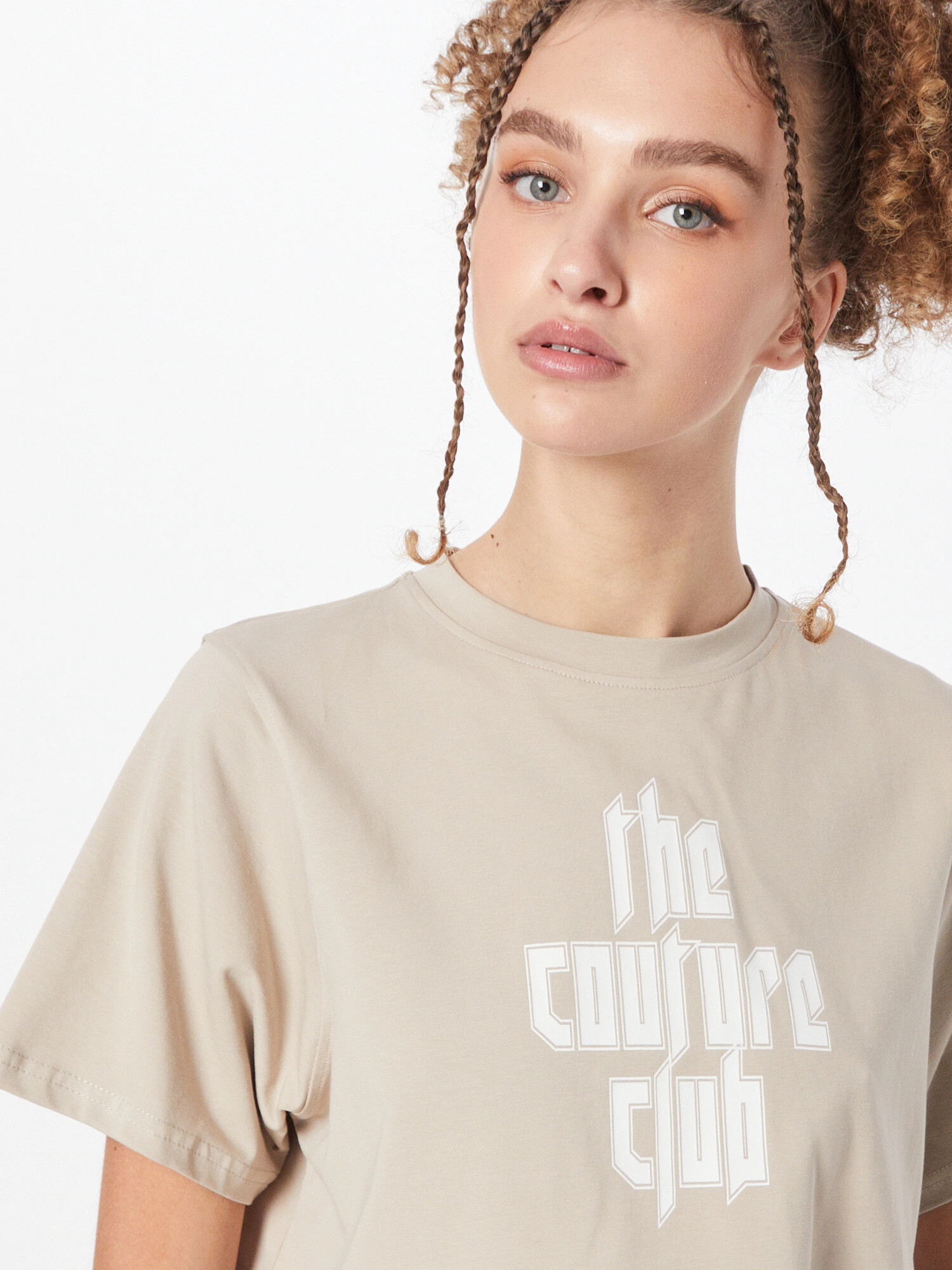 The Couture Club Tricou bej deschis / alb - Pled.ro