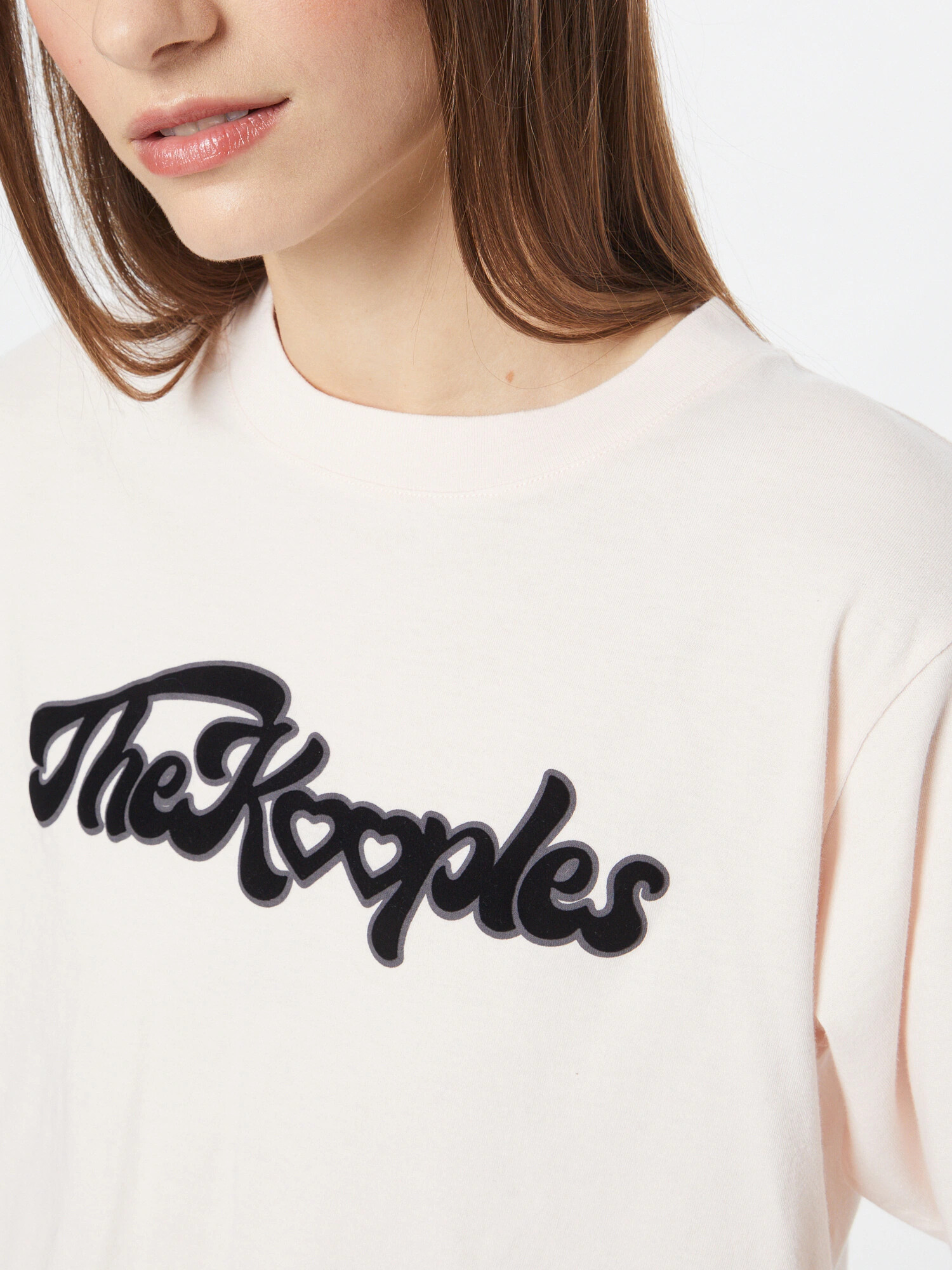 The Kooples Tricou gri / roz pastel / negru - Pled.ro