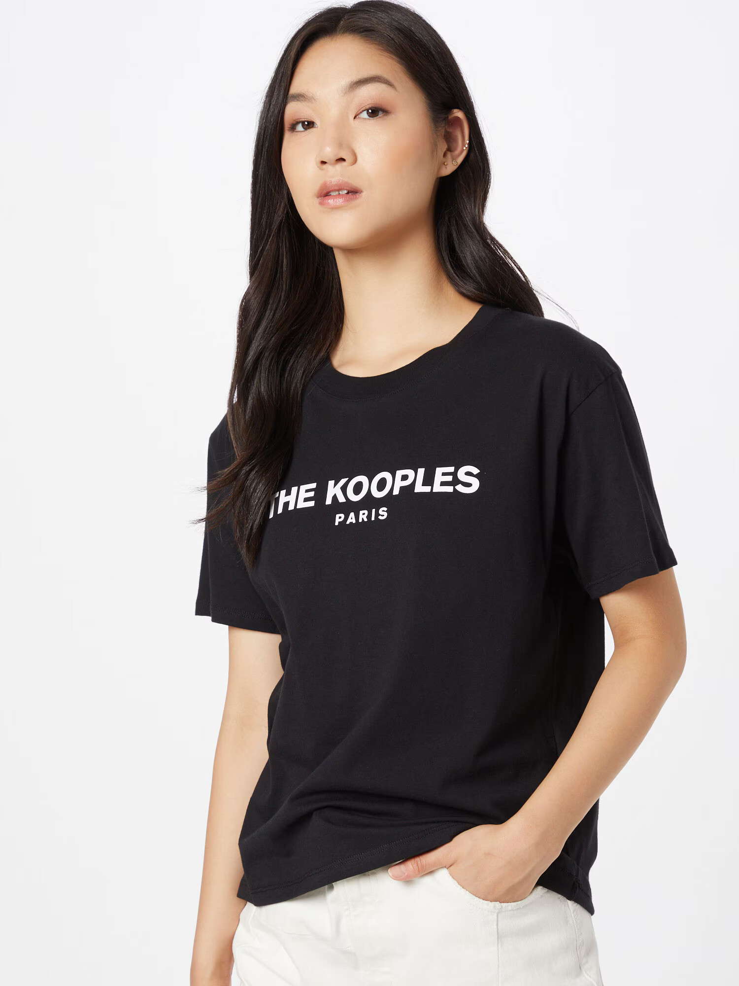 The Kooples Tricou negru / alb - Pled.ro