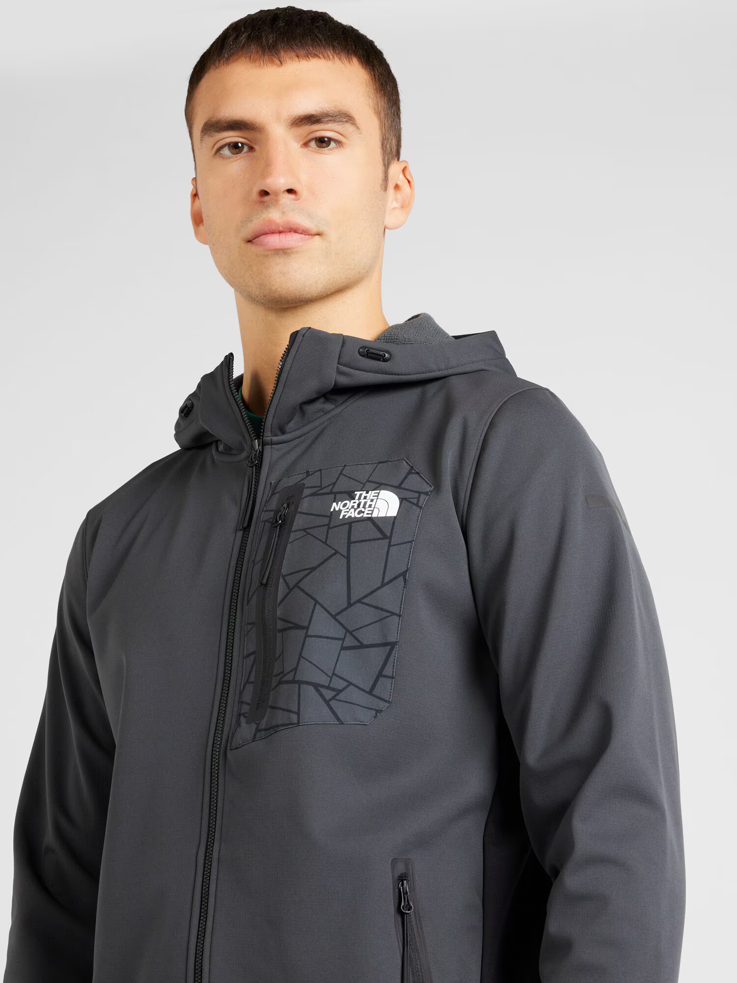 THE NORTH FACE Bluză cu fermoar sport gri metalic / negru / alb - Pled.ro