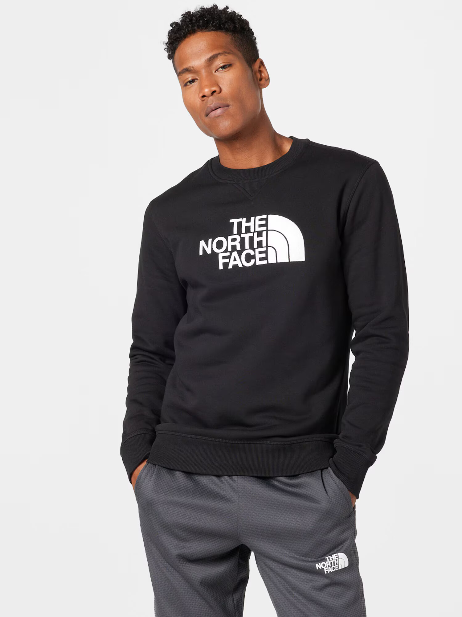 THE NORTH FACE Bluză de molton 'Drew Peak' negru / alb - Pled.ro