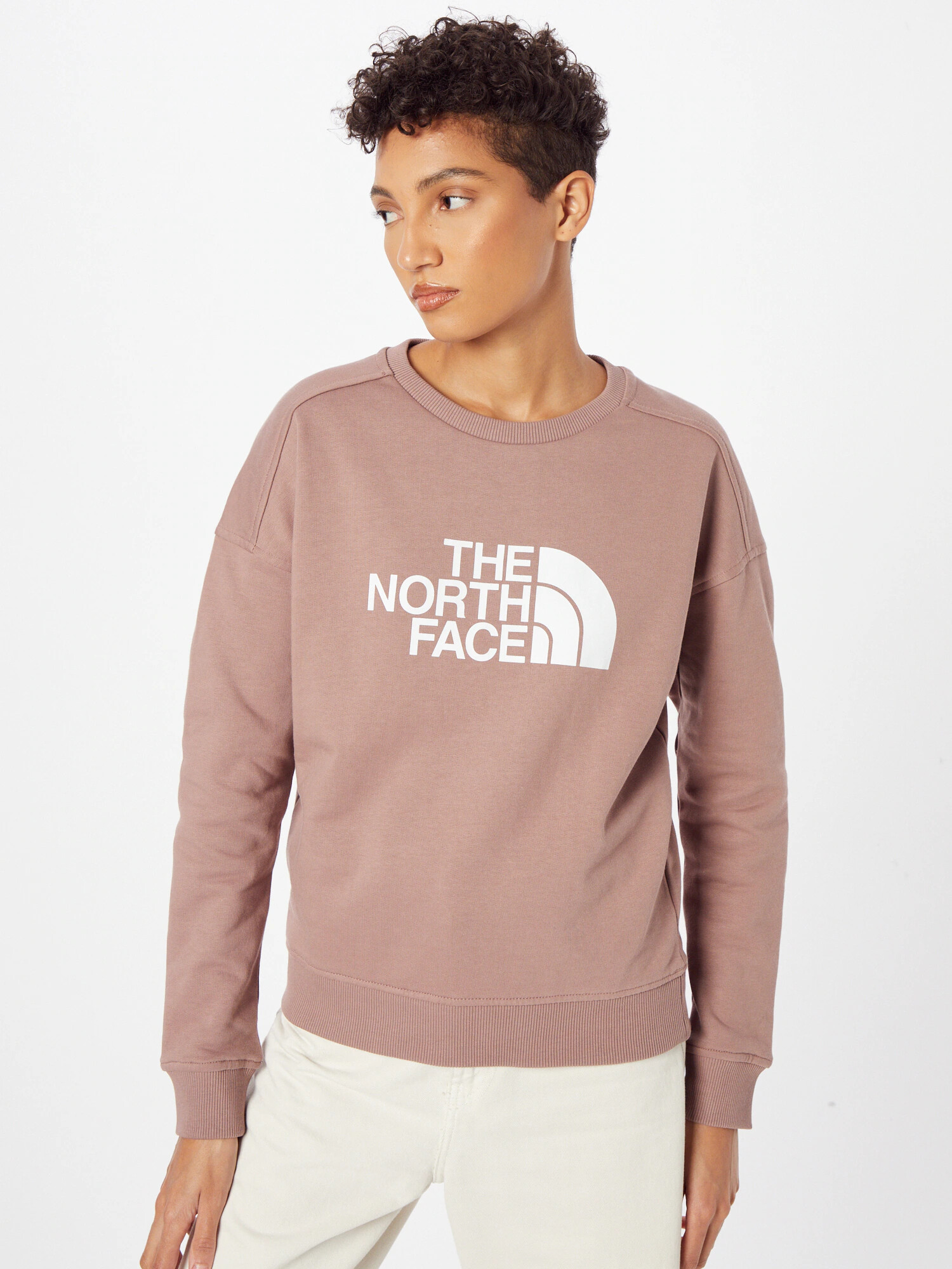 THE NORTH FACE Bluză de molton 'Drew Peak' roz pal / alb - Pled.ro