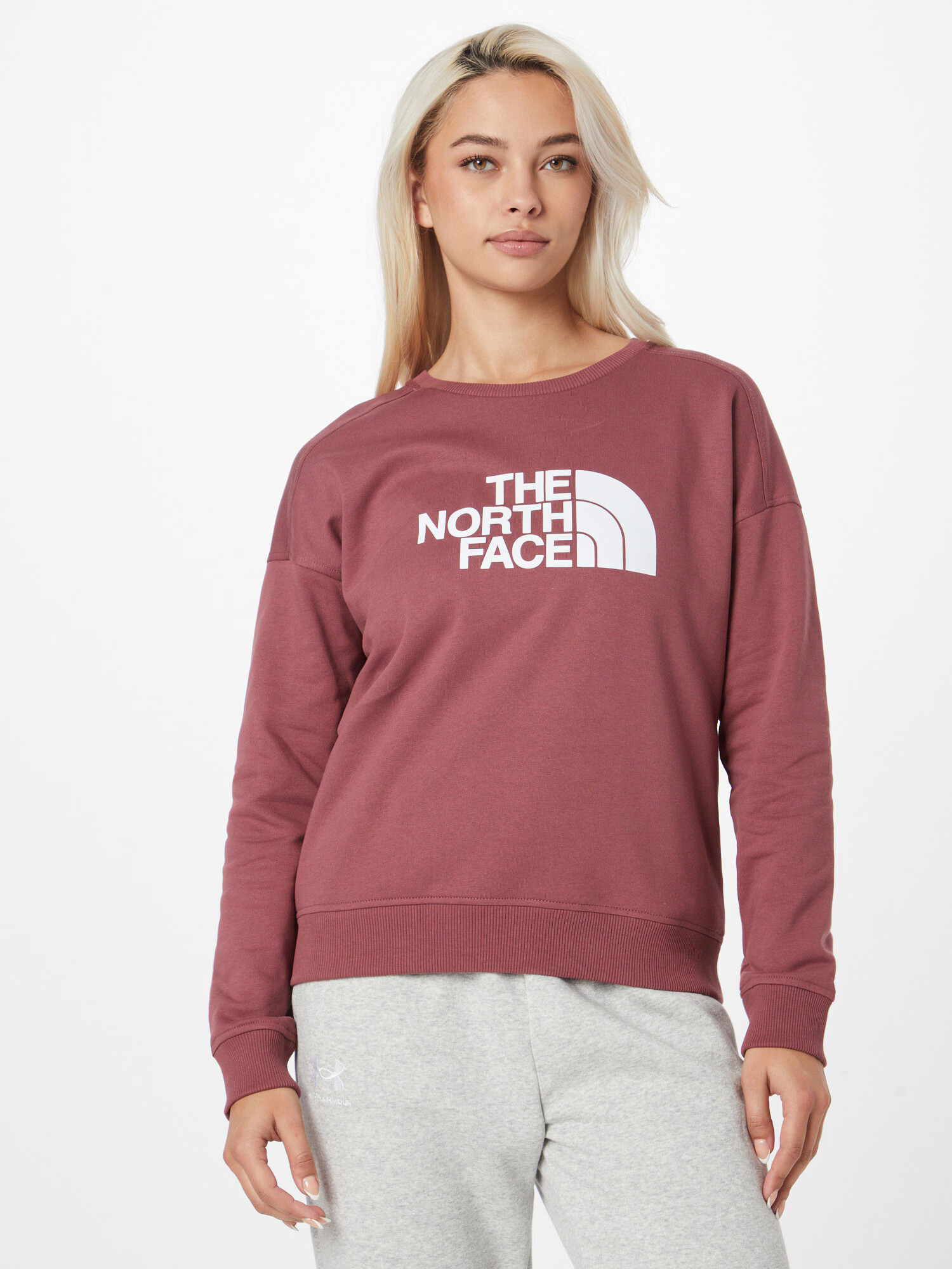 THE NORTH FACE Bluză de molton 'Drew Peak' roz pitaya / alb - Pled.ro