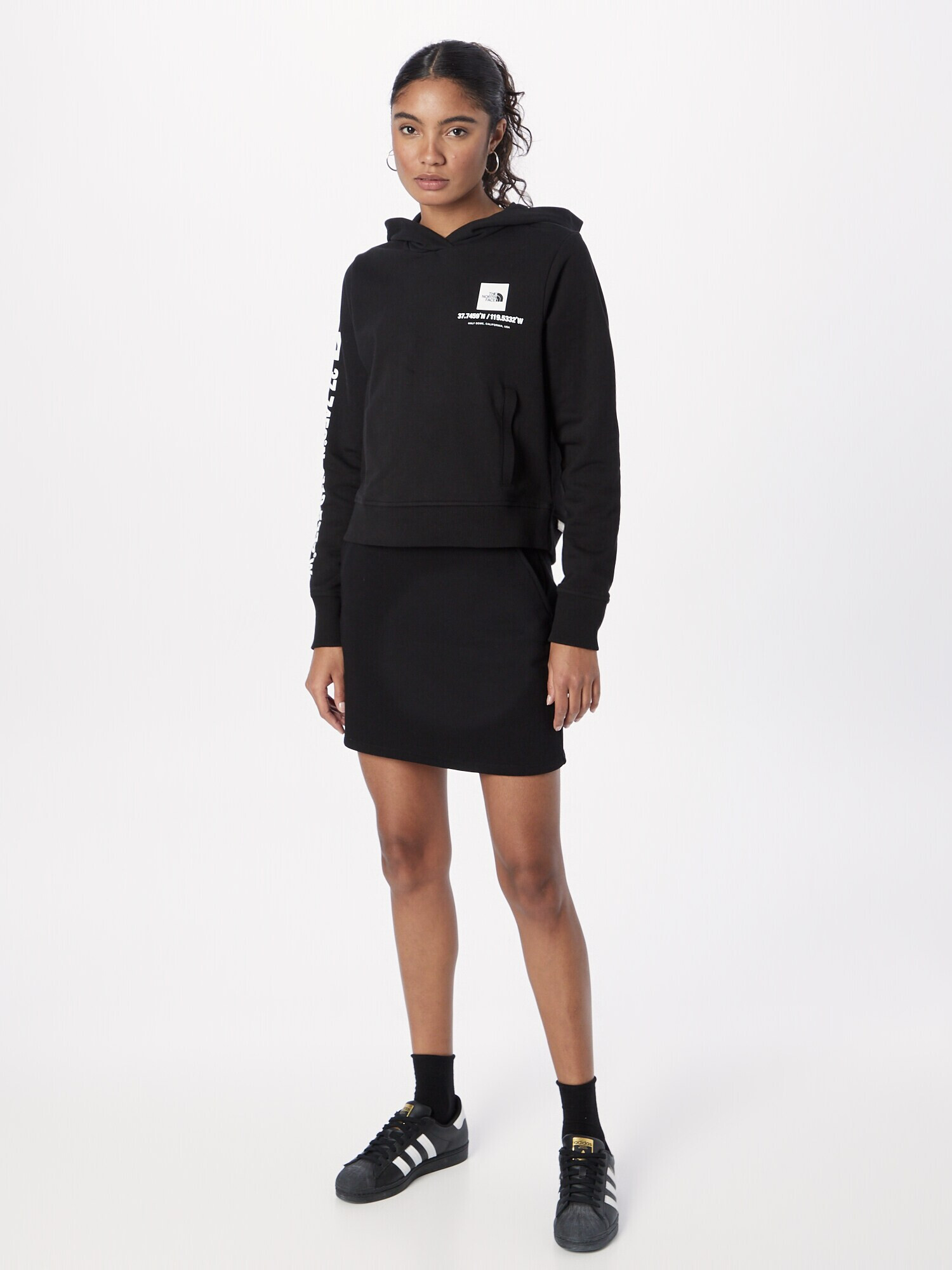 THE NORTH FACE Bluză de molton negru / alb - Pled.ro