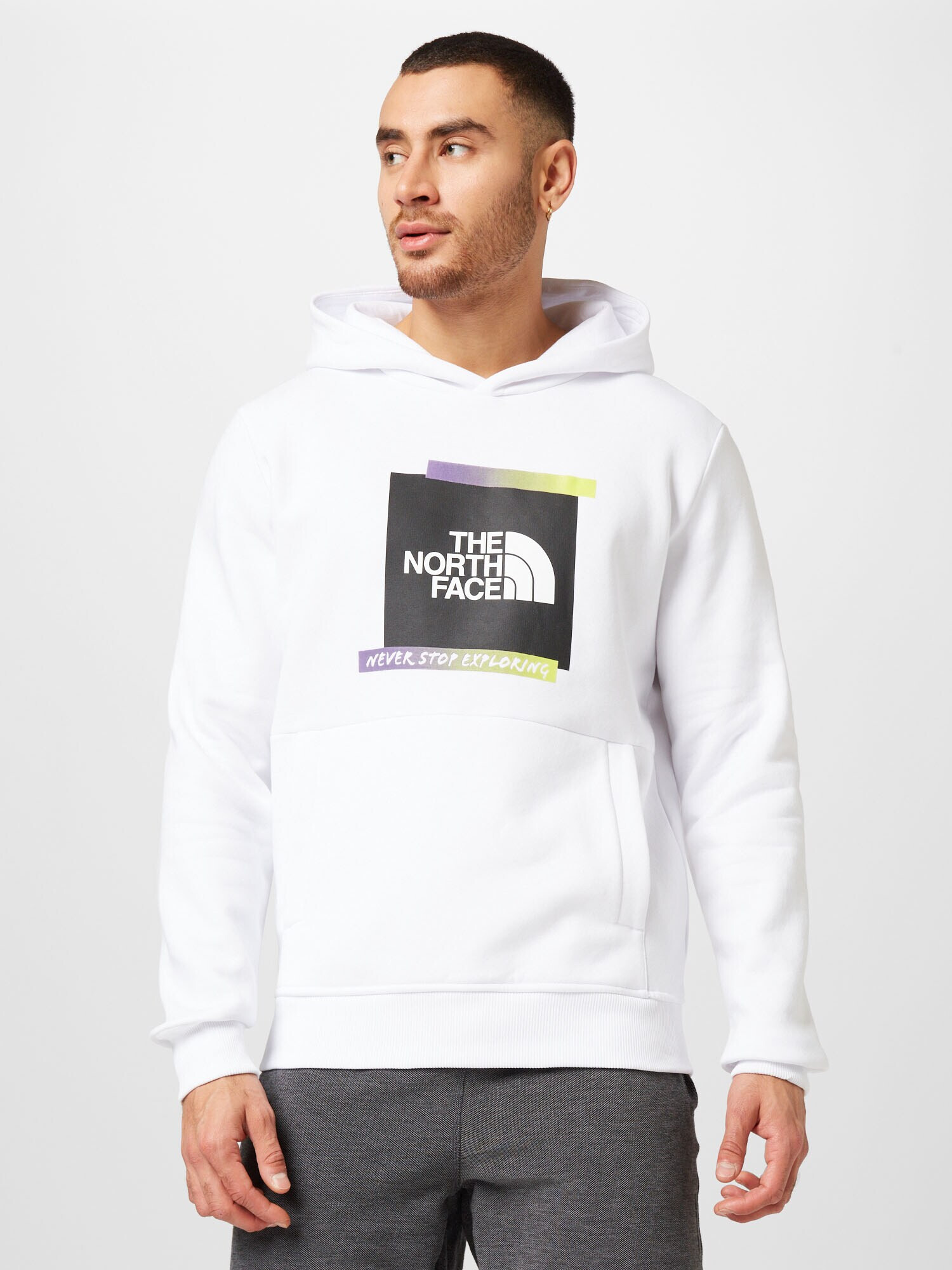 THE NORTH FACE Bluză de molton negru / alb - Pled.ro