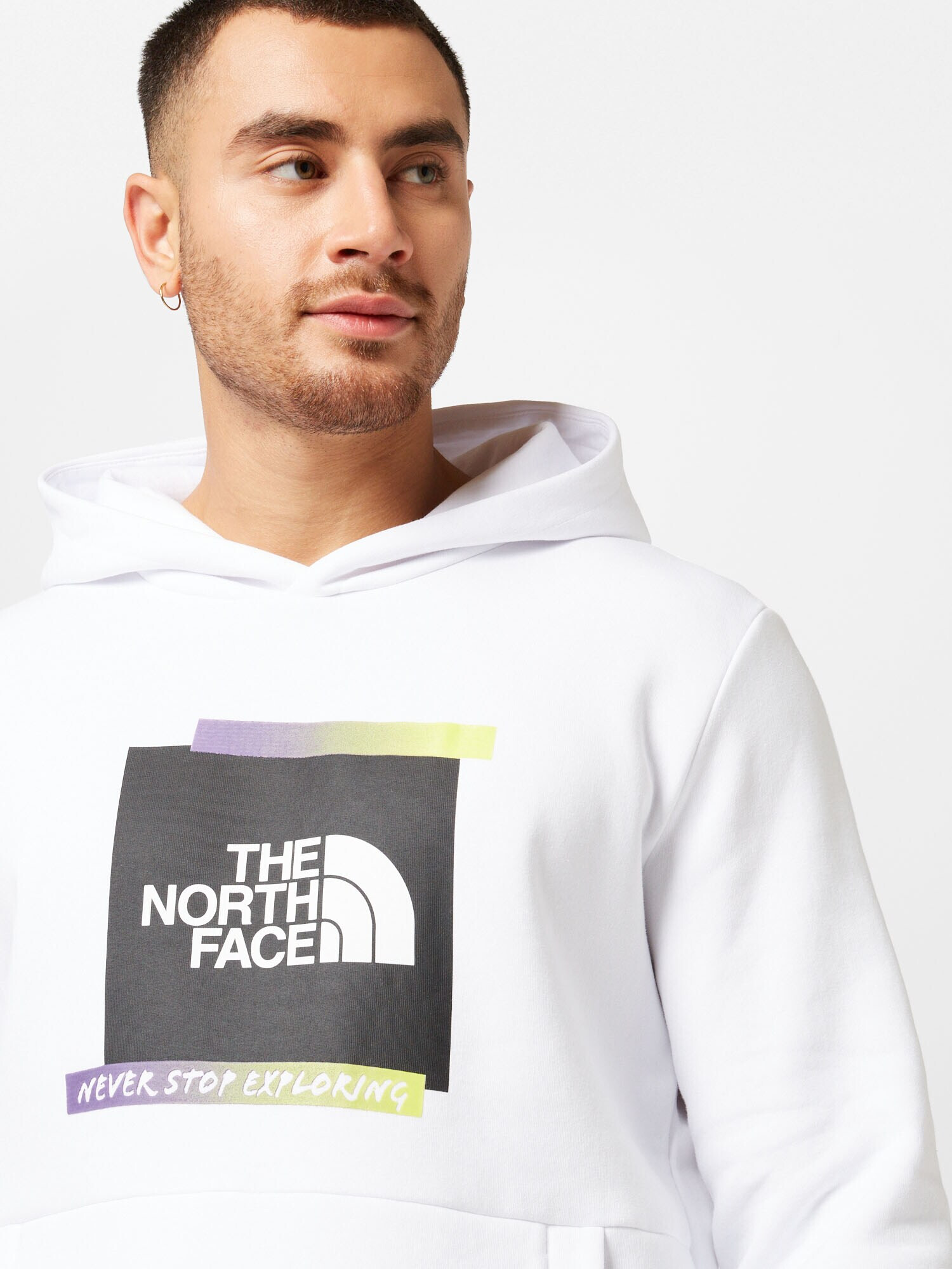 THE NORTH FACE Bluză de molton negru / alb - Pled.ro