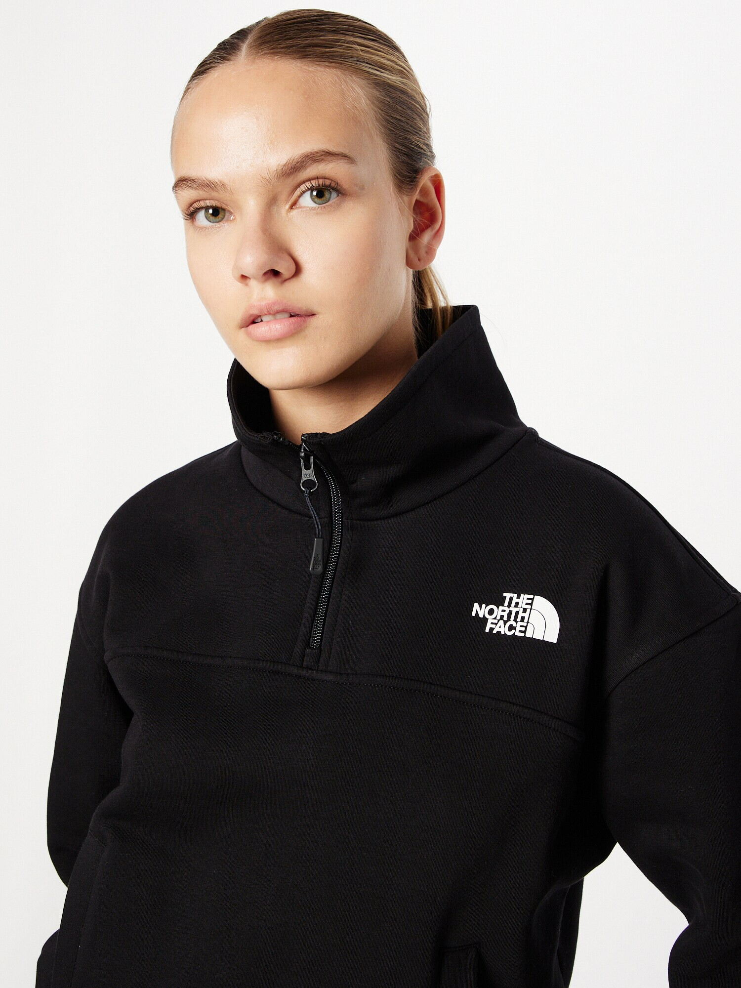 THE NORTH FACE Bluză de molton negru / alb - Pled.ro