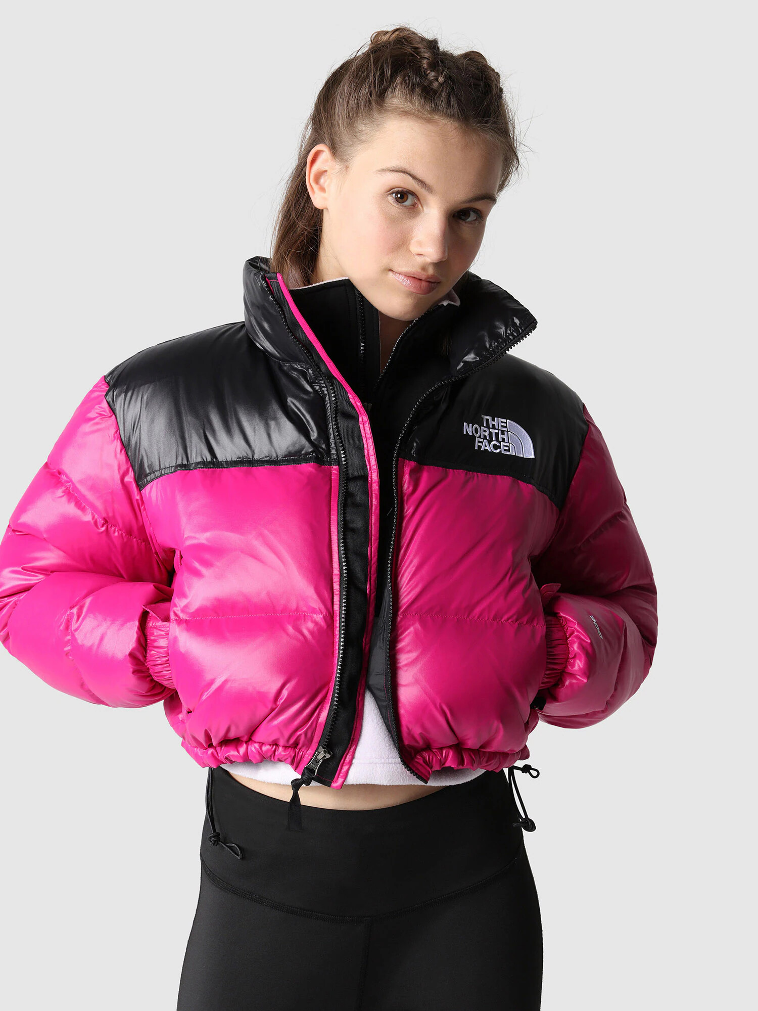 THE NORTH FACE Geacă de iarnă 'Nuptse' fucsia / negru / alb - Pled.ro