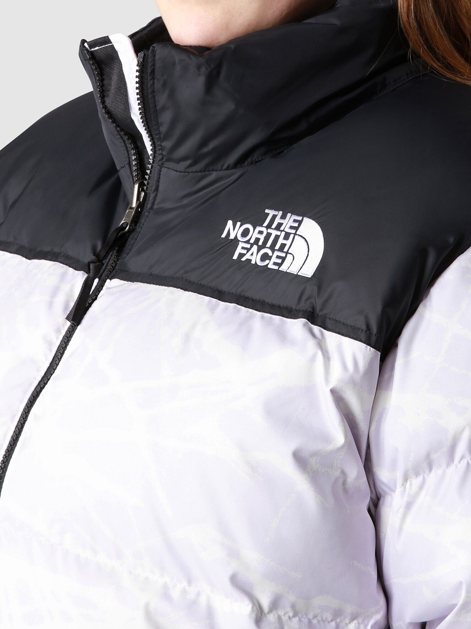 THE NORTH FACE Geacă de primăvară-toamnă 'NUPTSE' mov pastel / negru / alb - Pled.ro