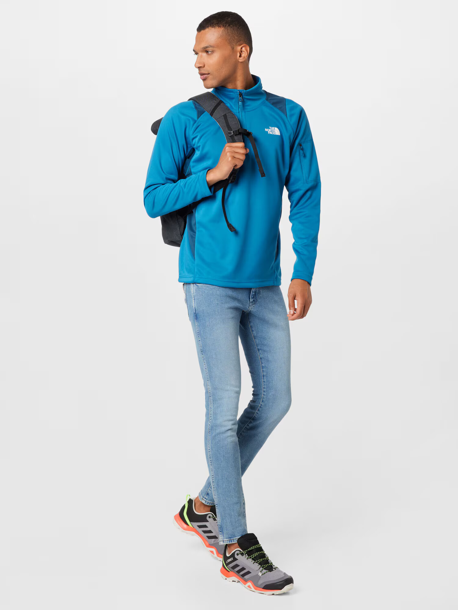 THE NORTH FACE Hanorac sport 'AO' azur / verde petrol / alb - Pled.ro