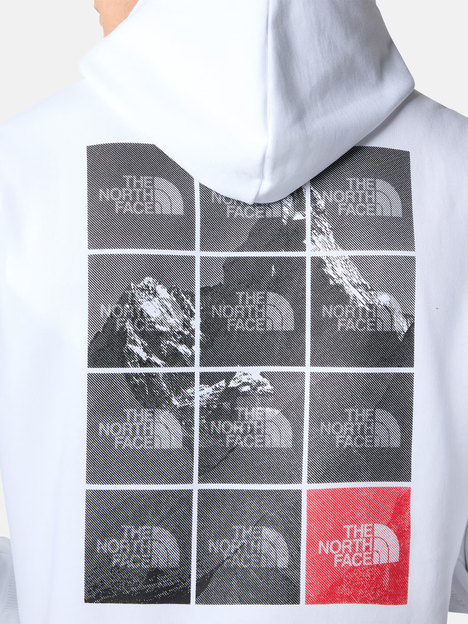 THE NORTH FACE Hanorac sport 'MOUNTAIN REPETITIVE' gri / roșu / negru / alb - Pled.ro