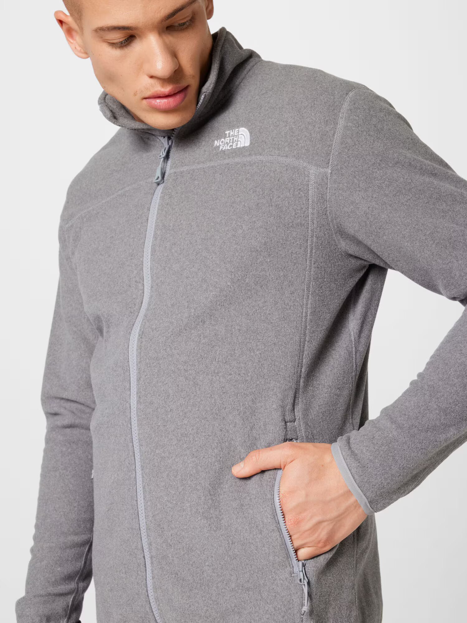 THE NORTH FACE Jachetă fleece funcțională 'Glacier' gri amestecat / alb - Pled.ro