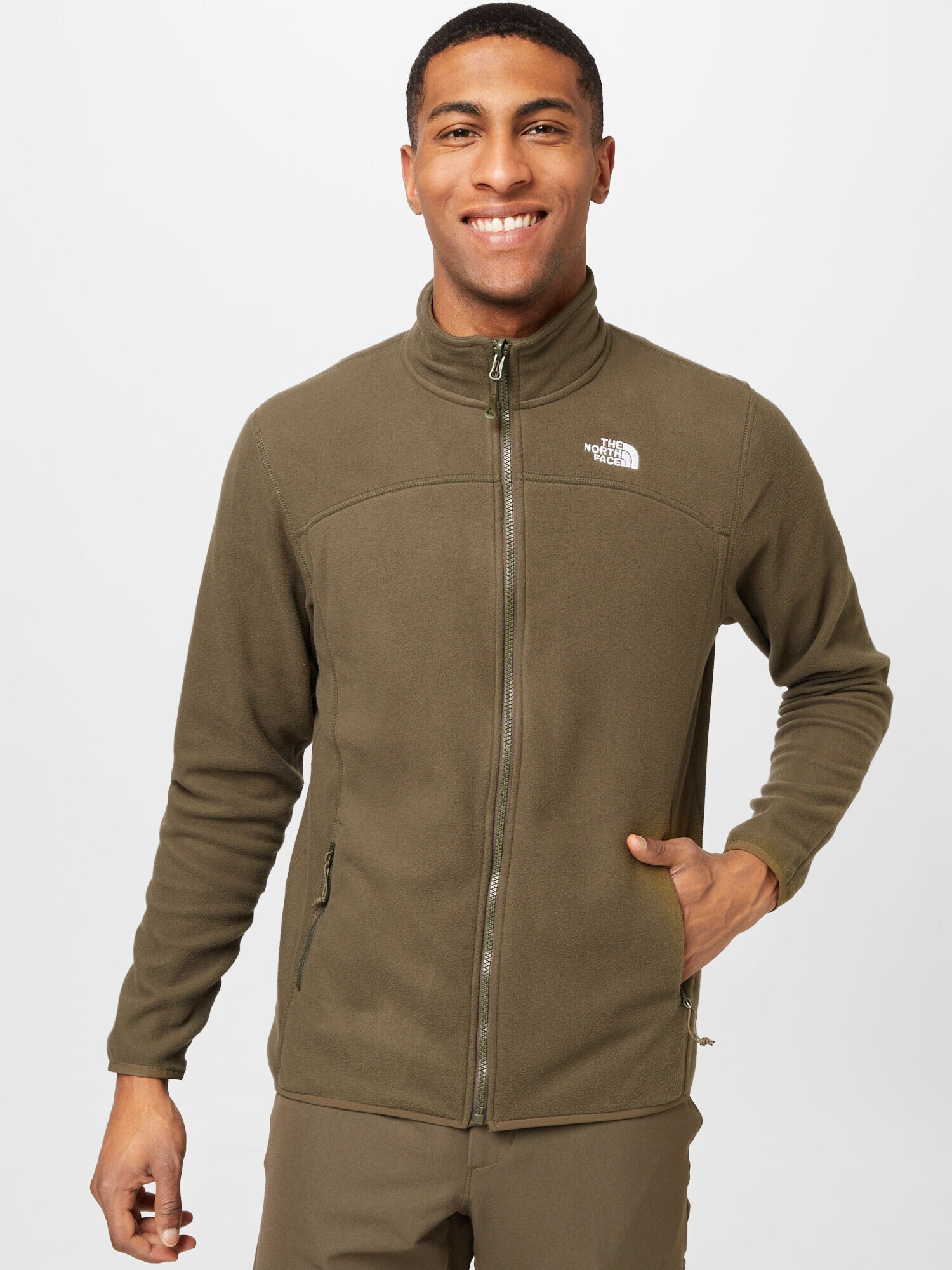 THE NORTH FACE Jachetă fleece funcțională 'Glacier' oliv / alb - Pled.ro