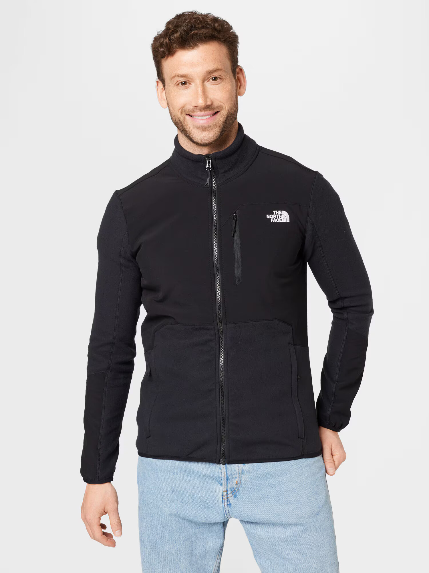 THE NORTH FACE Jachetă fleece funcțională 'Glacier' negru / alb - Pled.ro