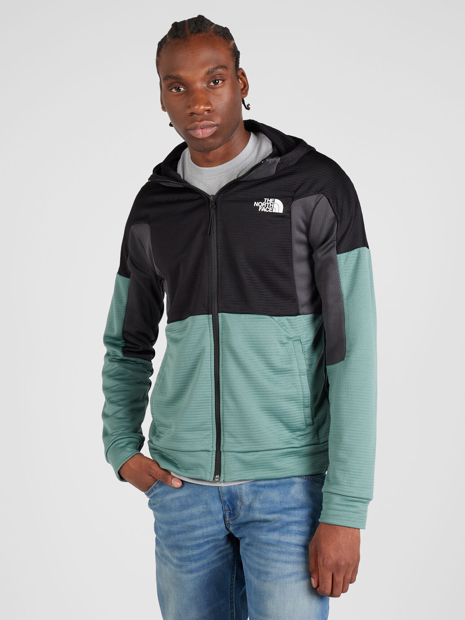 THE NORTH FACE Jachetă fleece 'Mountain Athletics' gri / verde / negru / alb - Pled.ro