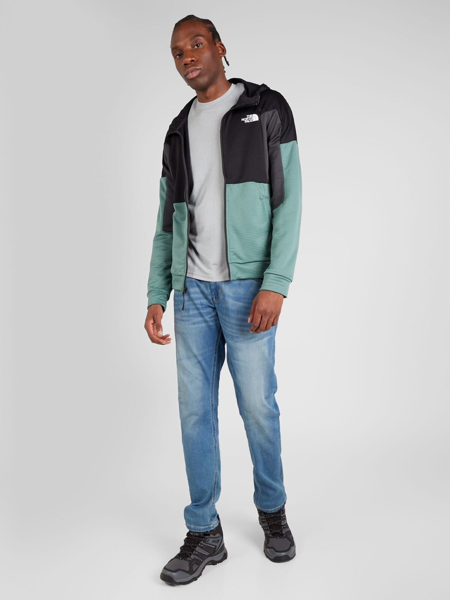 THE NORTH FACE Jachetă fleece 'Mountain Athletics' gri / verde / negru / alb - Pled.ro