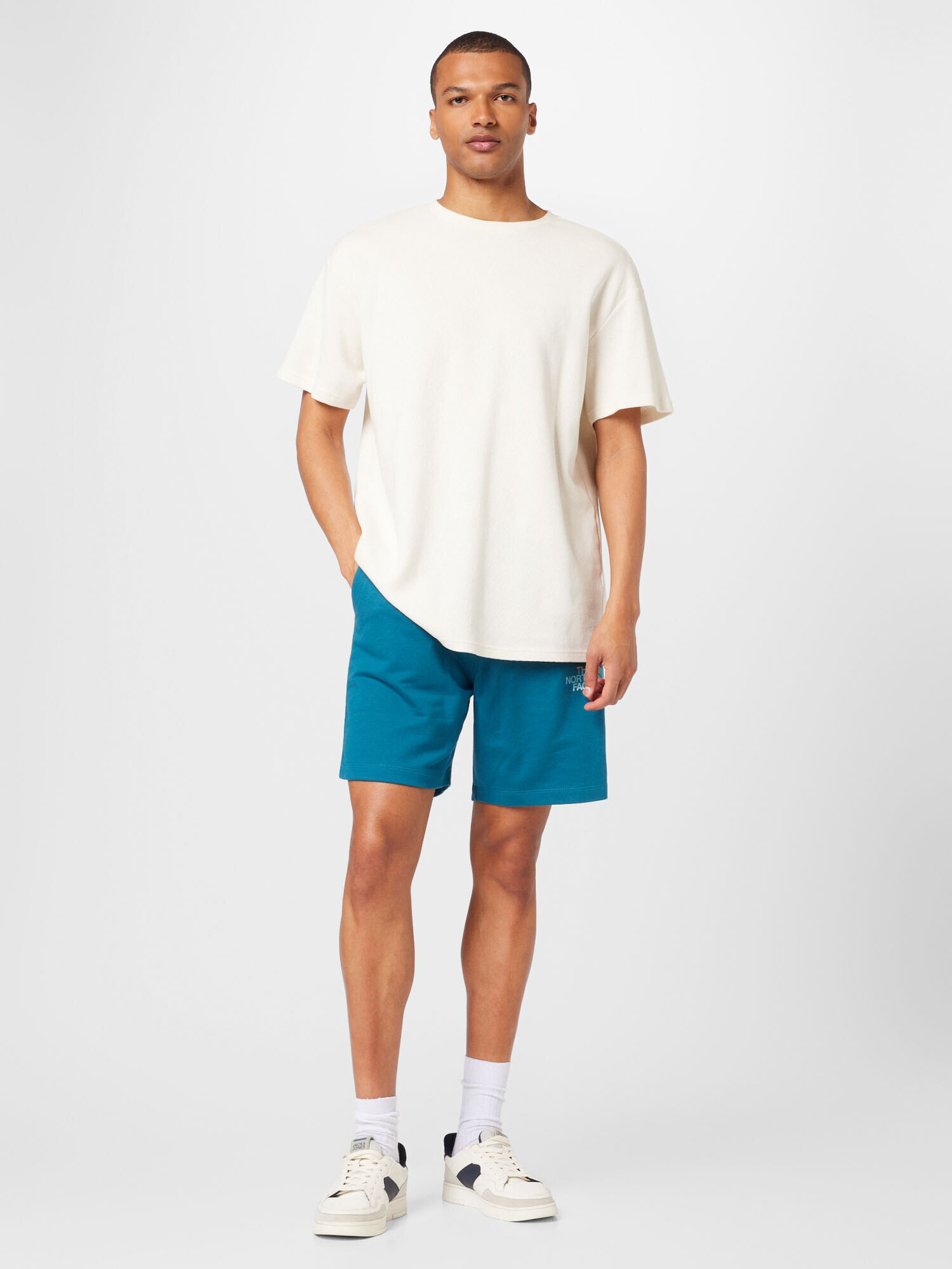 THE NORTH FACE Pantaloni cyan / alb - Pled.ro