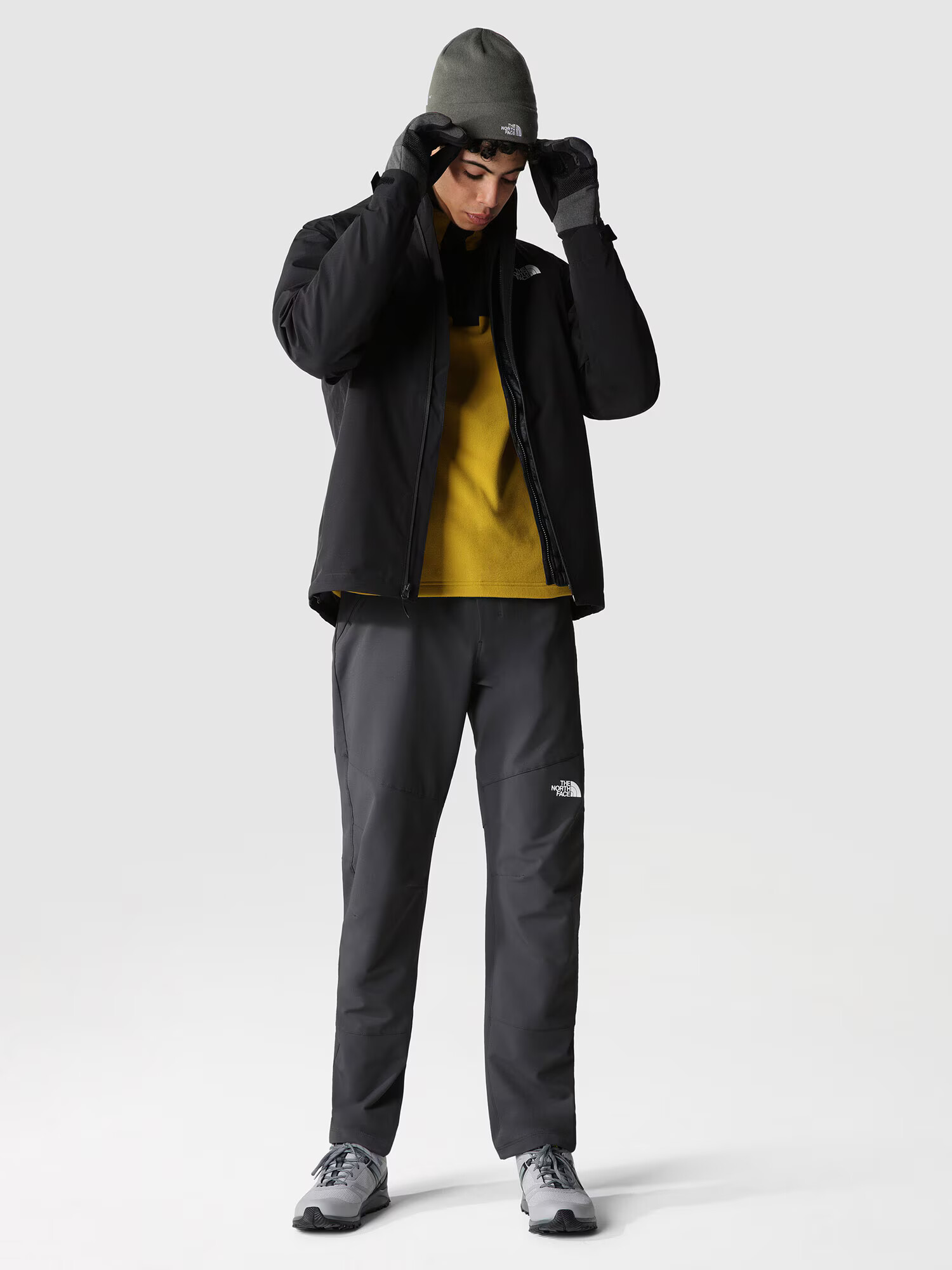 THE NORTH FACE Pantaloni outdoor 'DIABLO' gri metalic / alb - Pled.ro