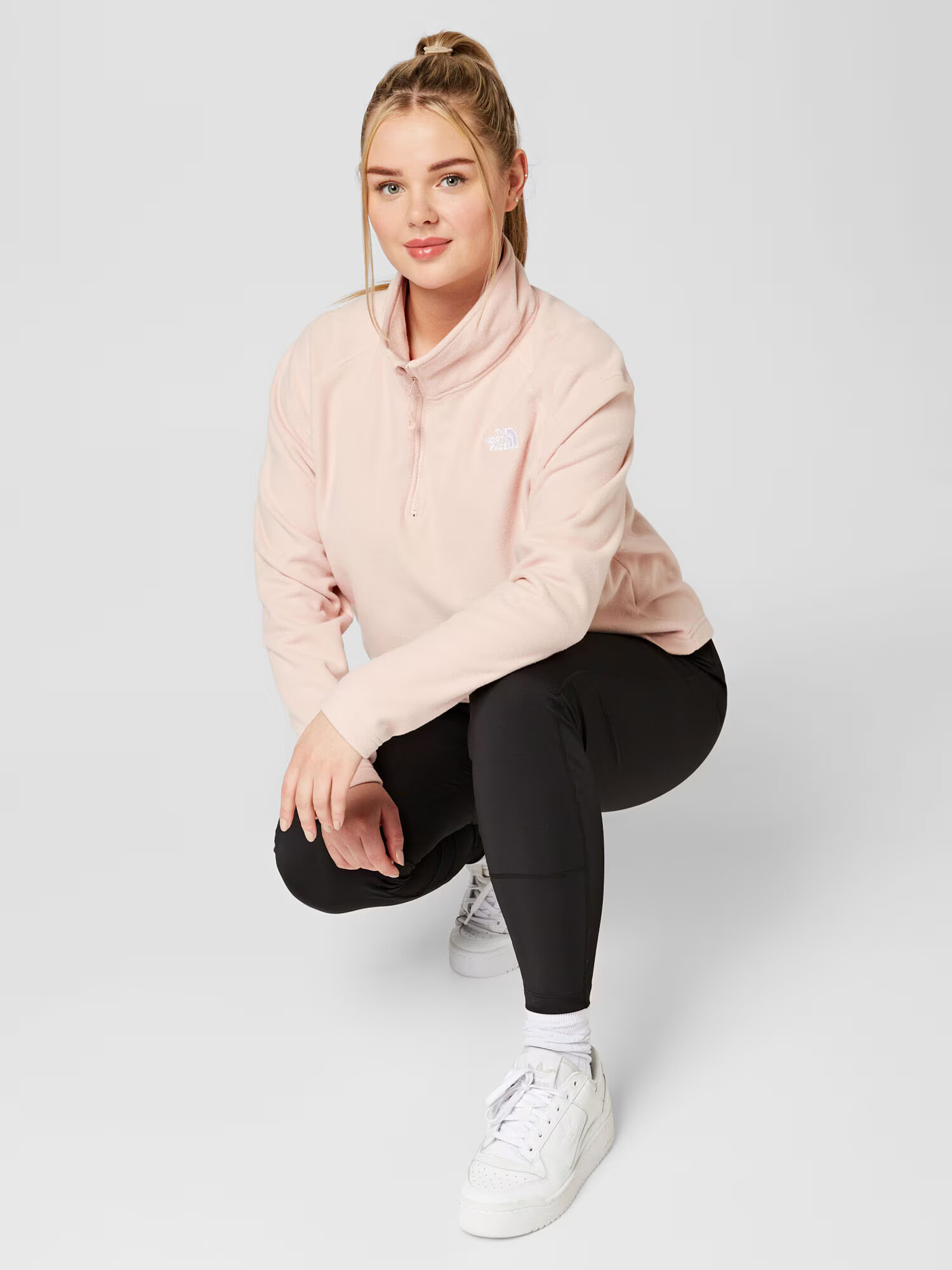 THE NORTH FACE Pulover 'GLACIER' roz pastel / alb - Pled.ro