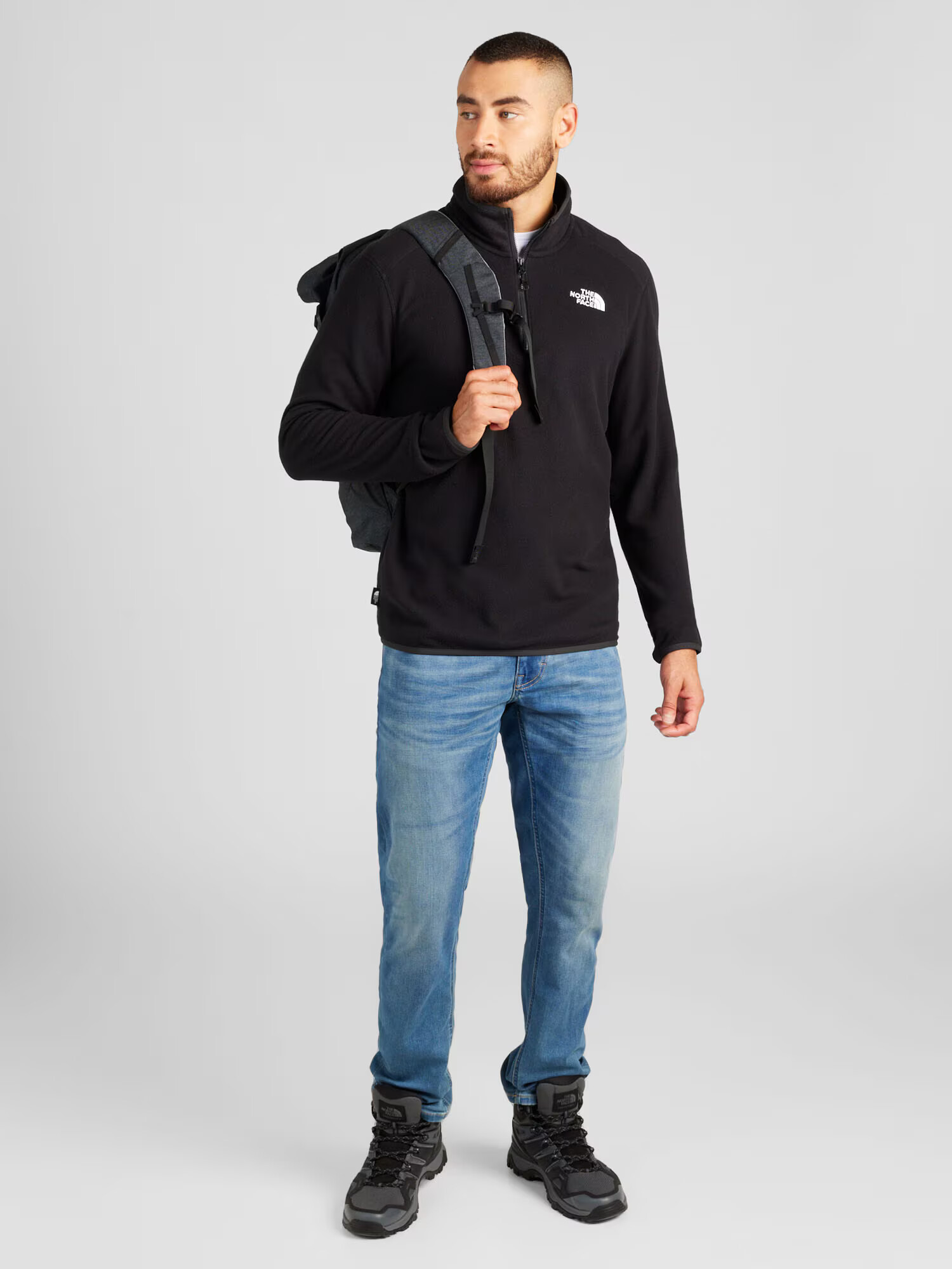 THE NORTH FACE Pulovere sport '100 Glacier' negru / alb - Pled.ro