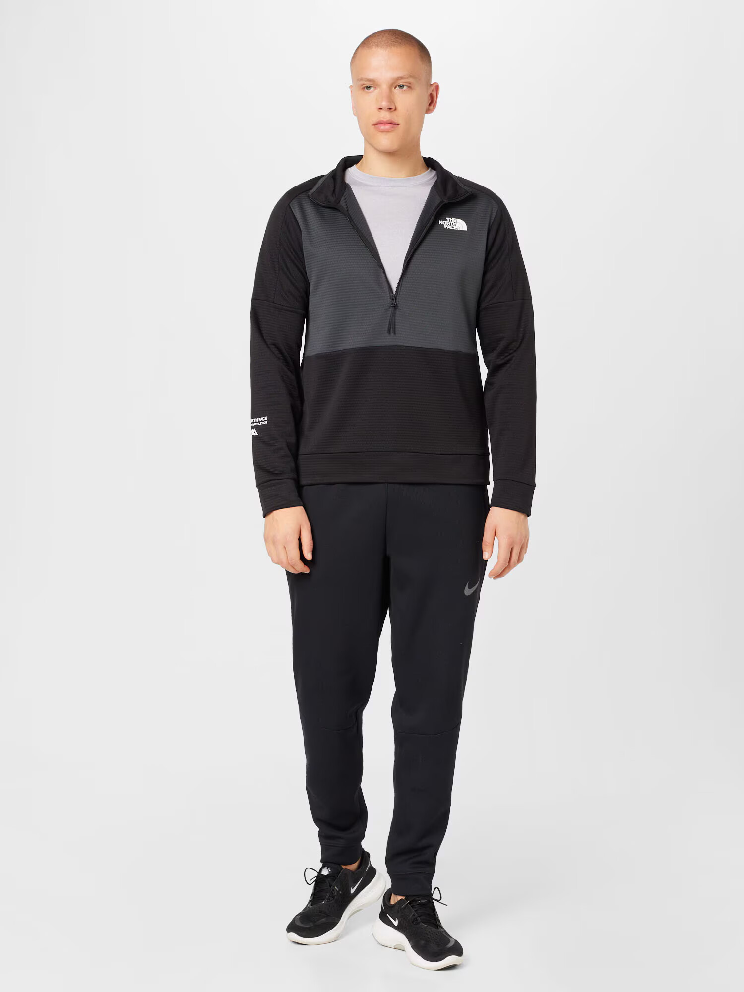 THE NORTH FACE Pulovere sport gri închis / negru / alb - Pled.ro