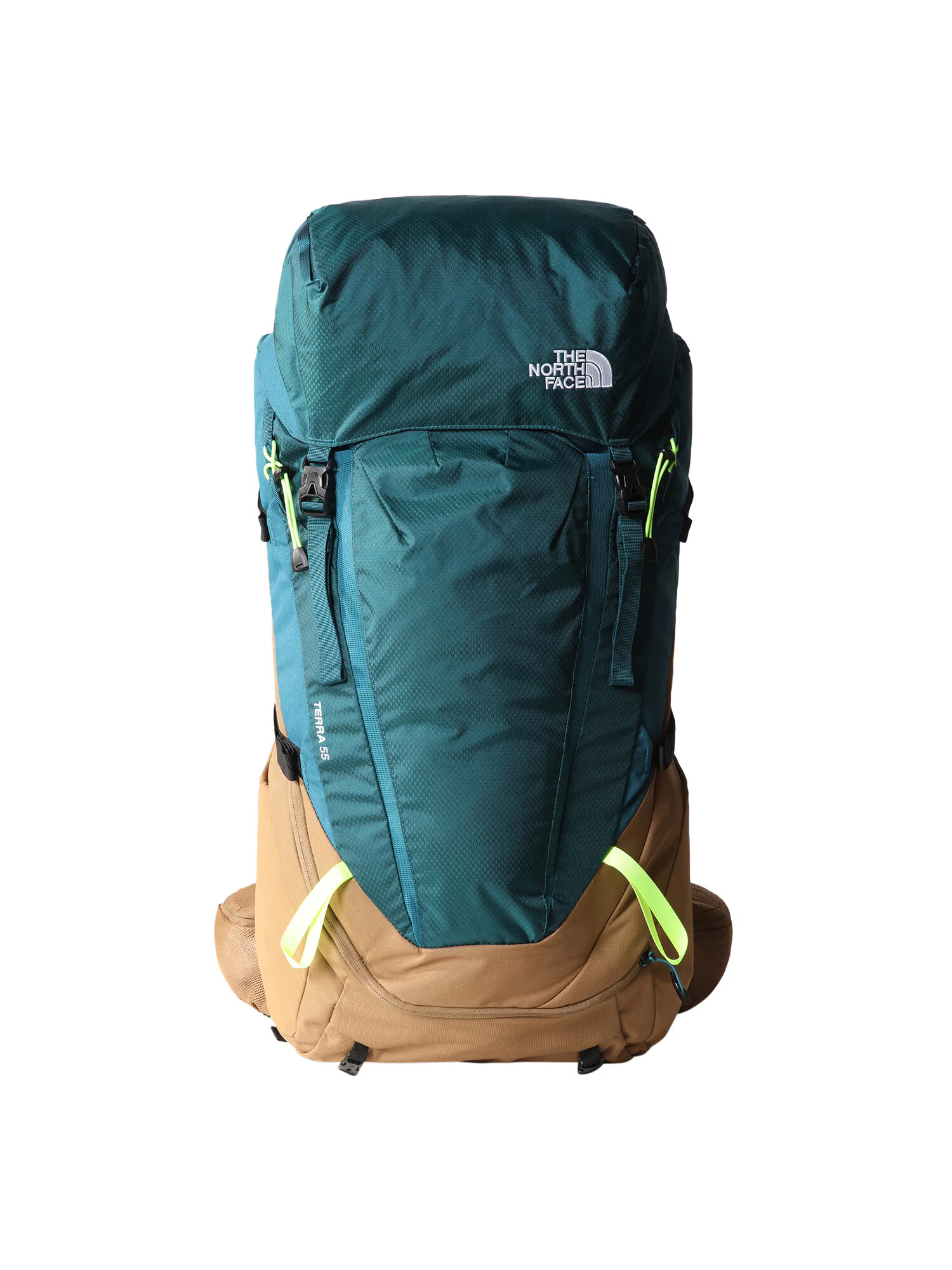 THE NORTH FACE Rucsac sport 'Terra 55' cyan / maro deschis / verde petrol / alb - Pled.ro