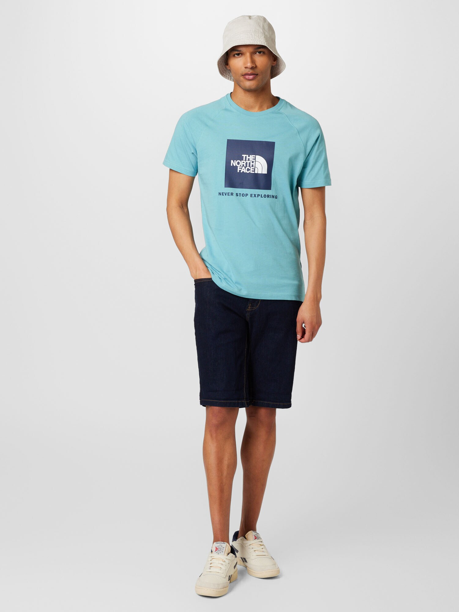 THE NORTH FACE Tricou bleumarin / albastru deschis / alb - Pled.ro