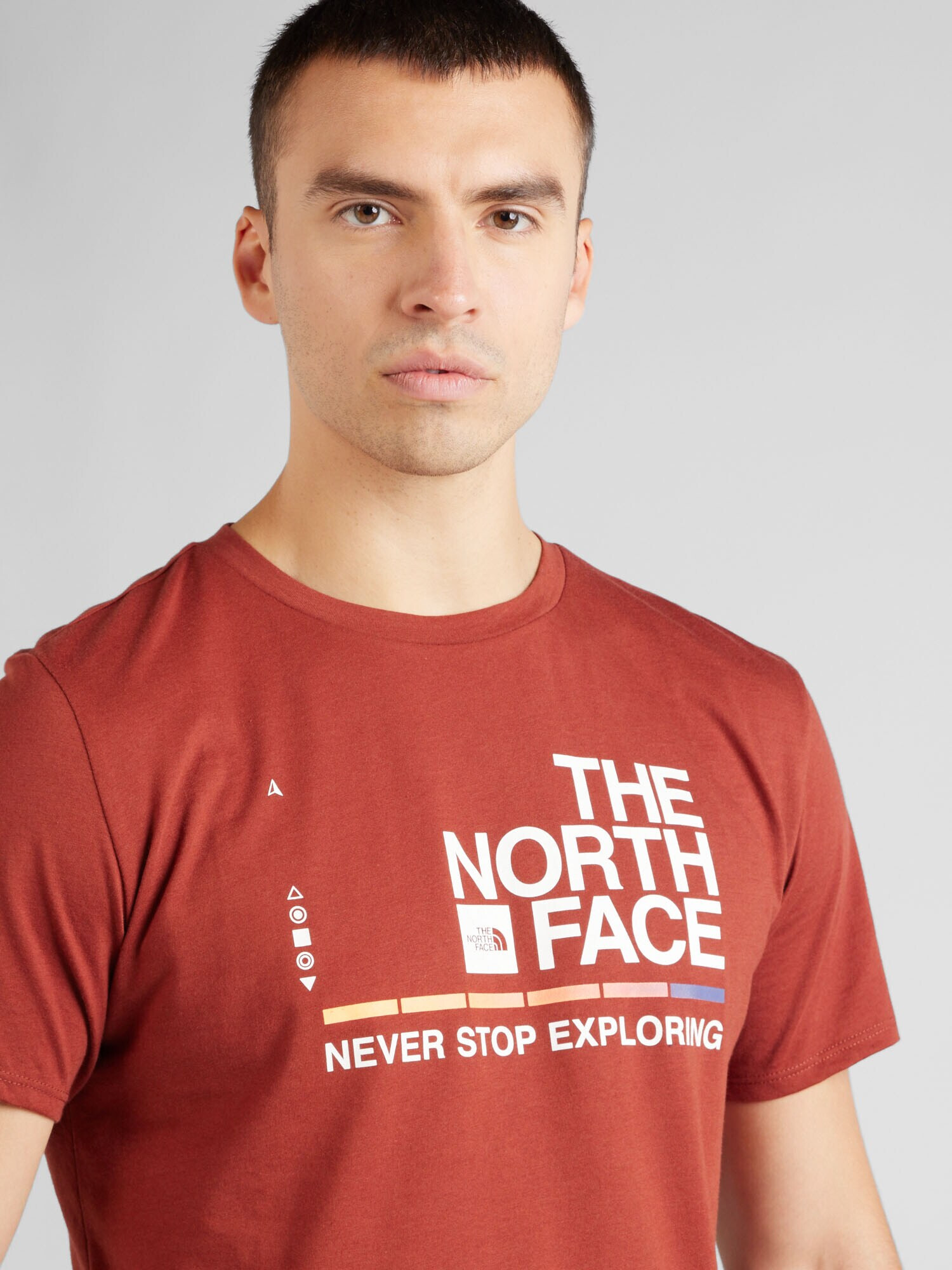 THE NORTH FACE Tricou funcțional albastru / maro ruginiu / galben pastel / alb - Pled.ro