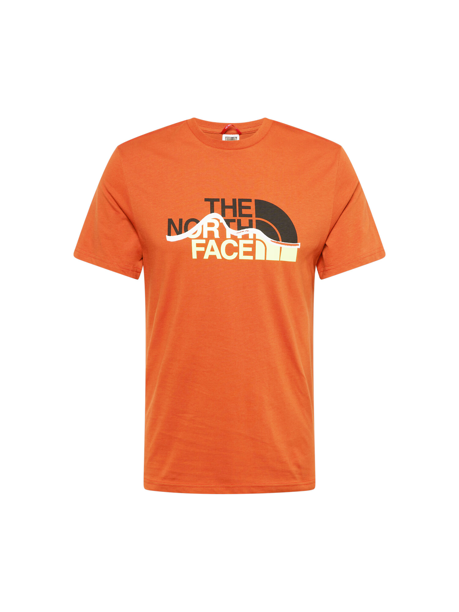 THE NORTH FACE Tricou 'MOUNTAIN' bronz / galben neon / negru / alb - Pled.ro