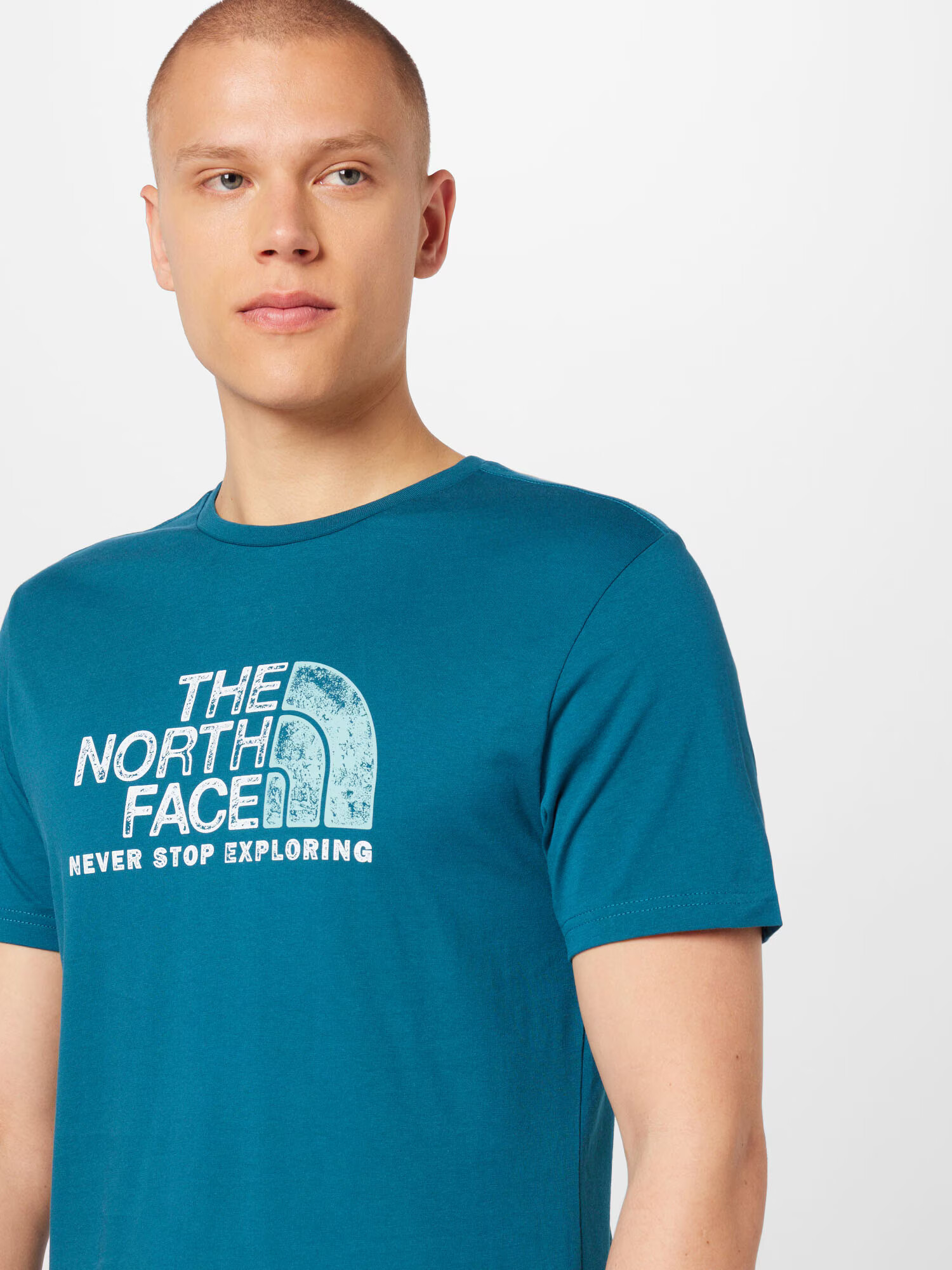 THE NORTH FACE Tricou 'RUST 2' turcoaz / verde petrol / alb - Pled.ro