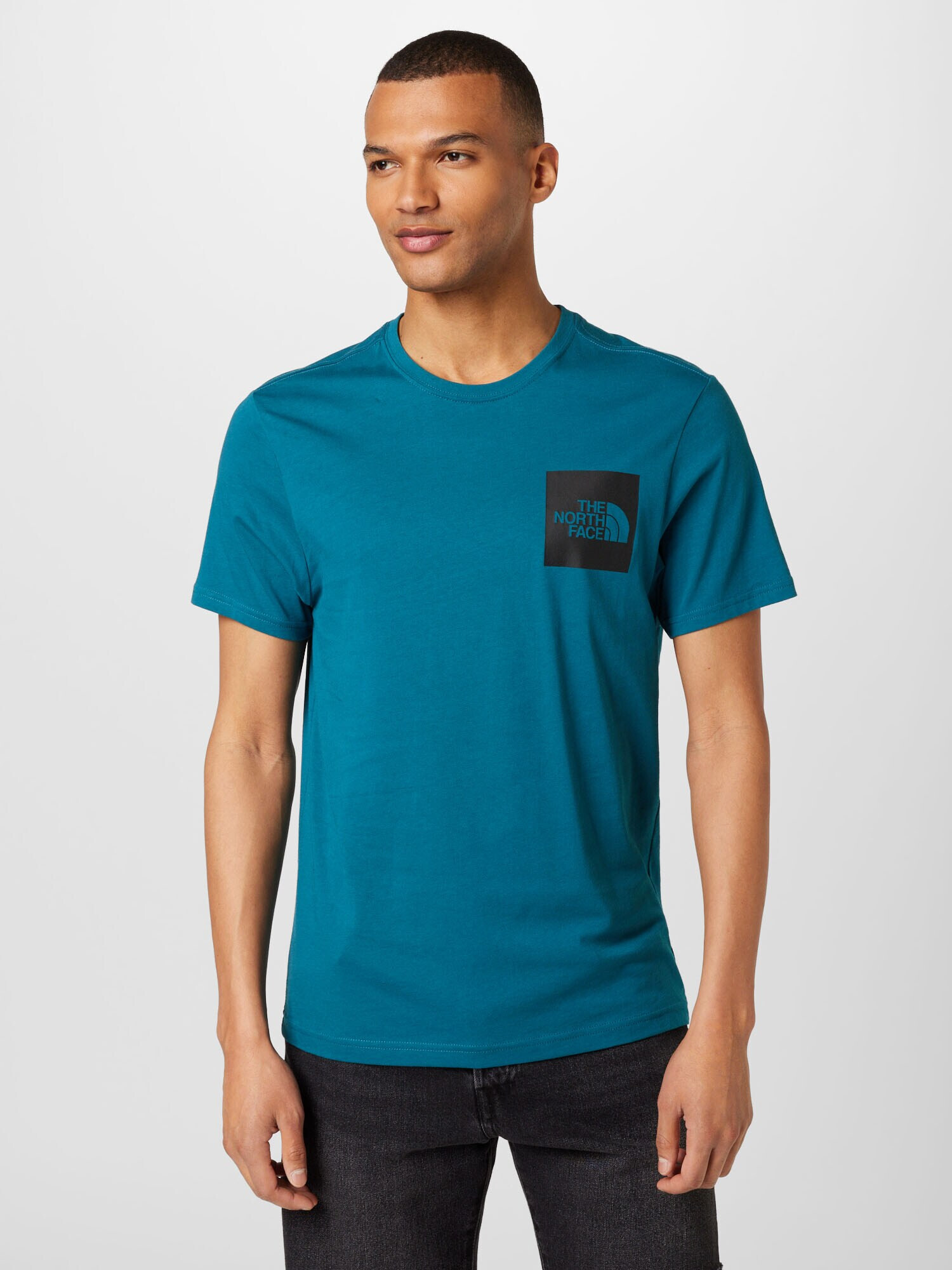 THE NORTH FACE Tricou verde petrol / negru - Pled.ro