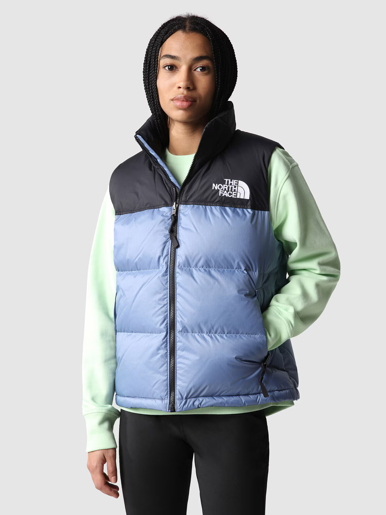 THE NORTH FACE Vestă 'NUPTSE' albastru fumuriu / negru / alb - Pled.ro