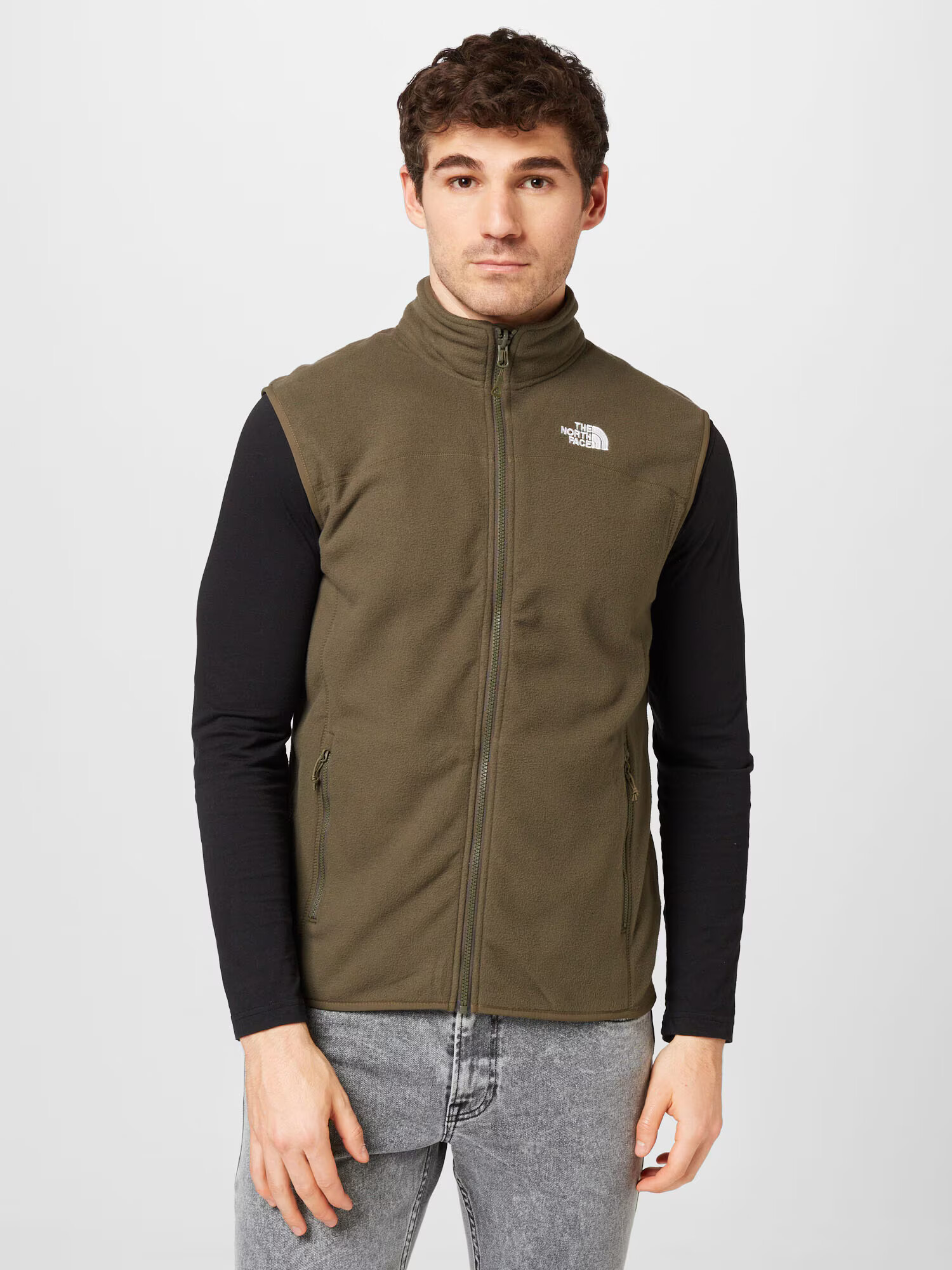 THE NORTH FACE Vestă sport 'GLACIER' oliv / alb - Pled.ro