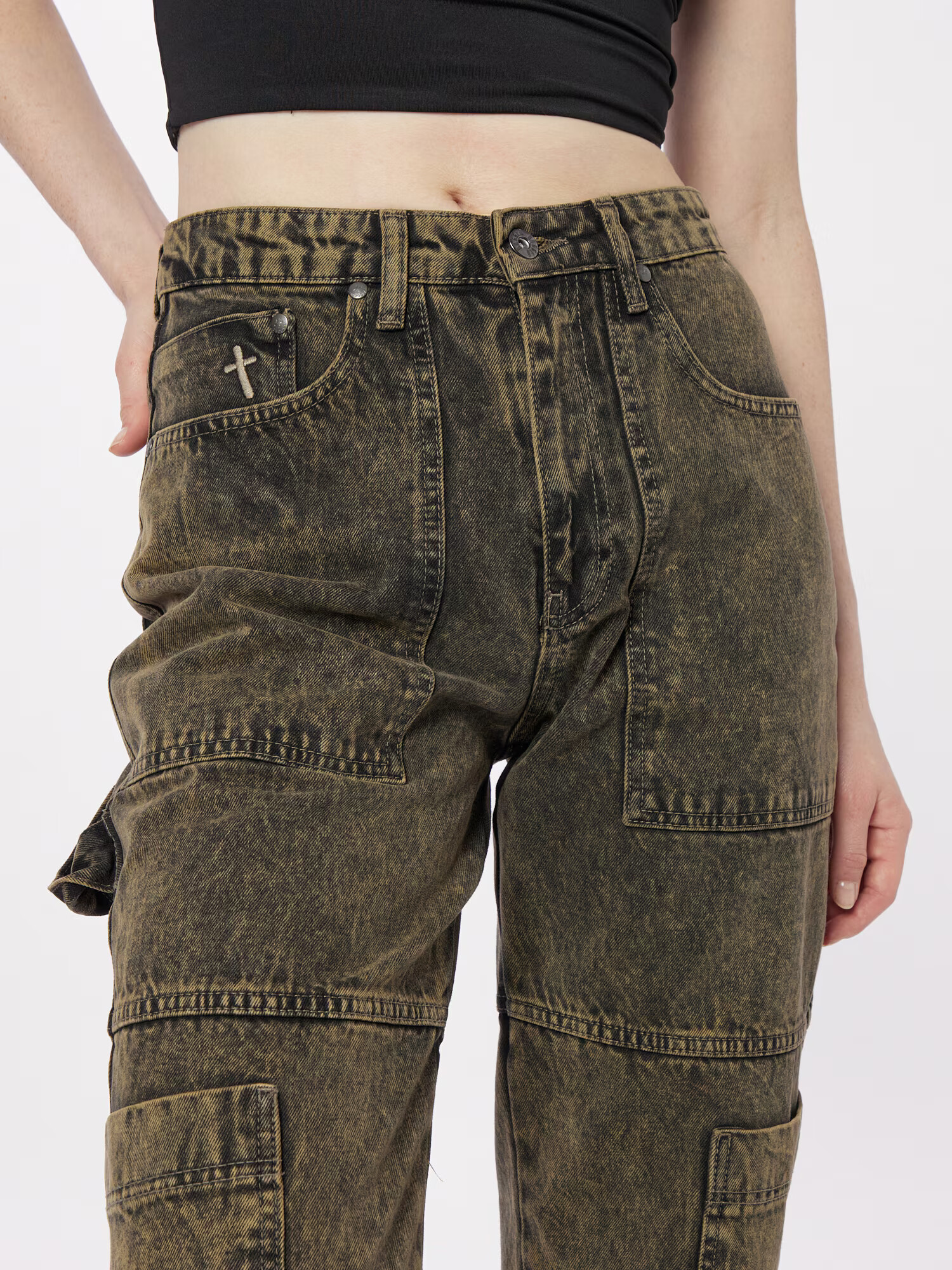 The Ragged Priest Jeans 'COMBAT' verde stuf - Pled.ro