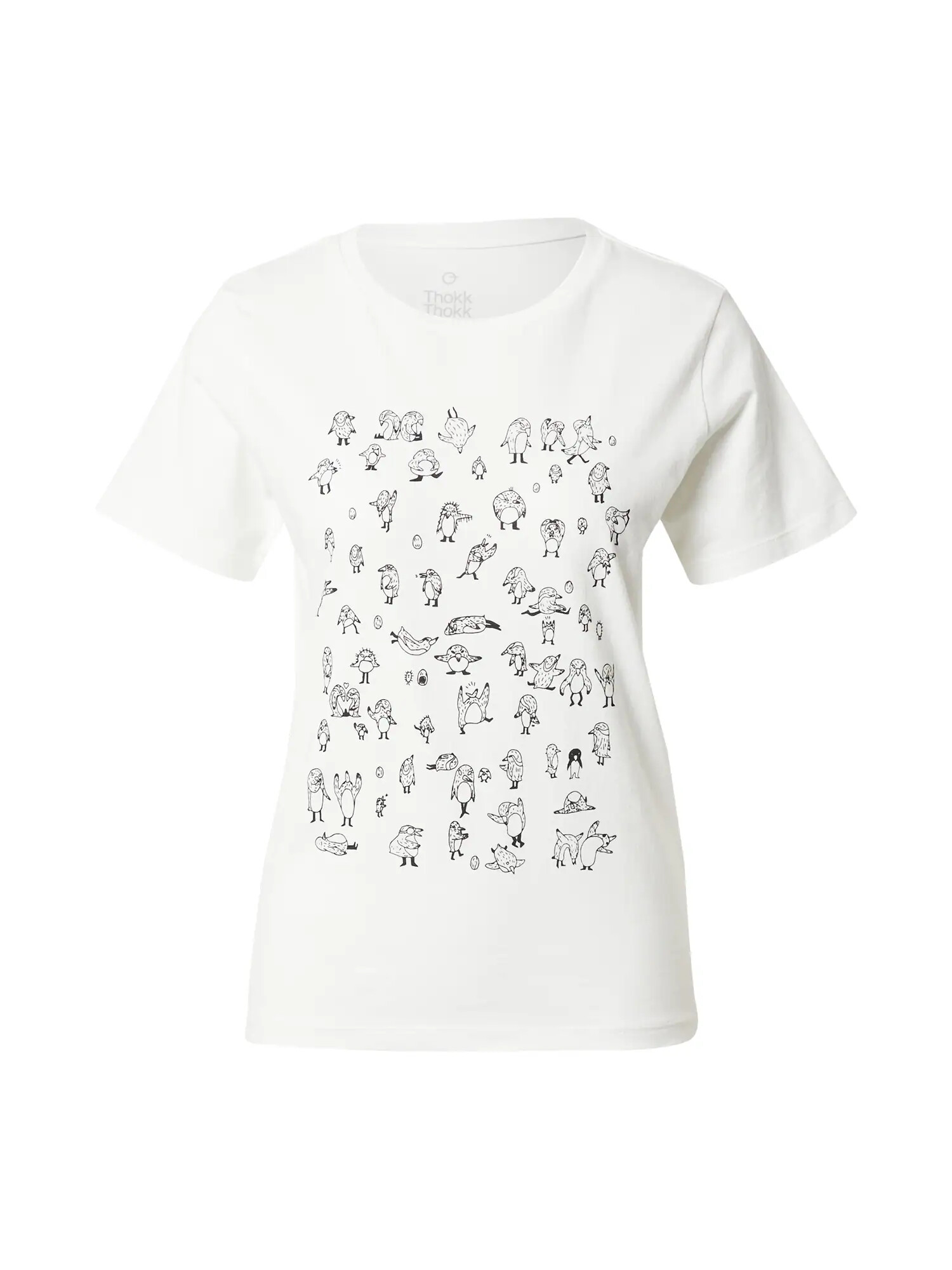 ThokkThokk Tricou 'PENGUINS' negru / alb - Pled.ro