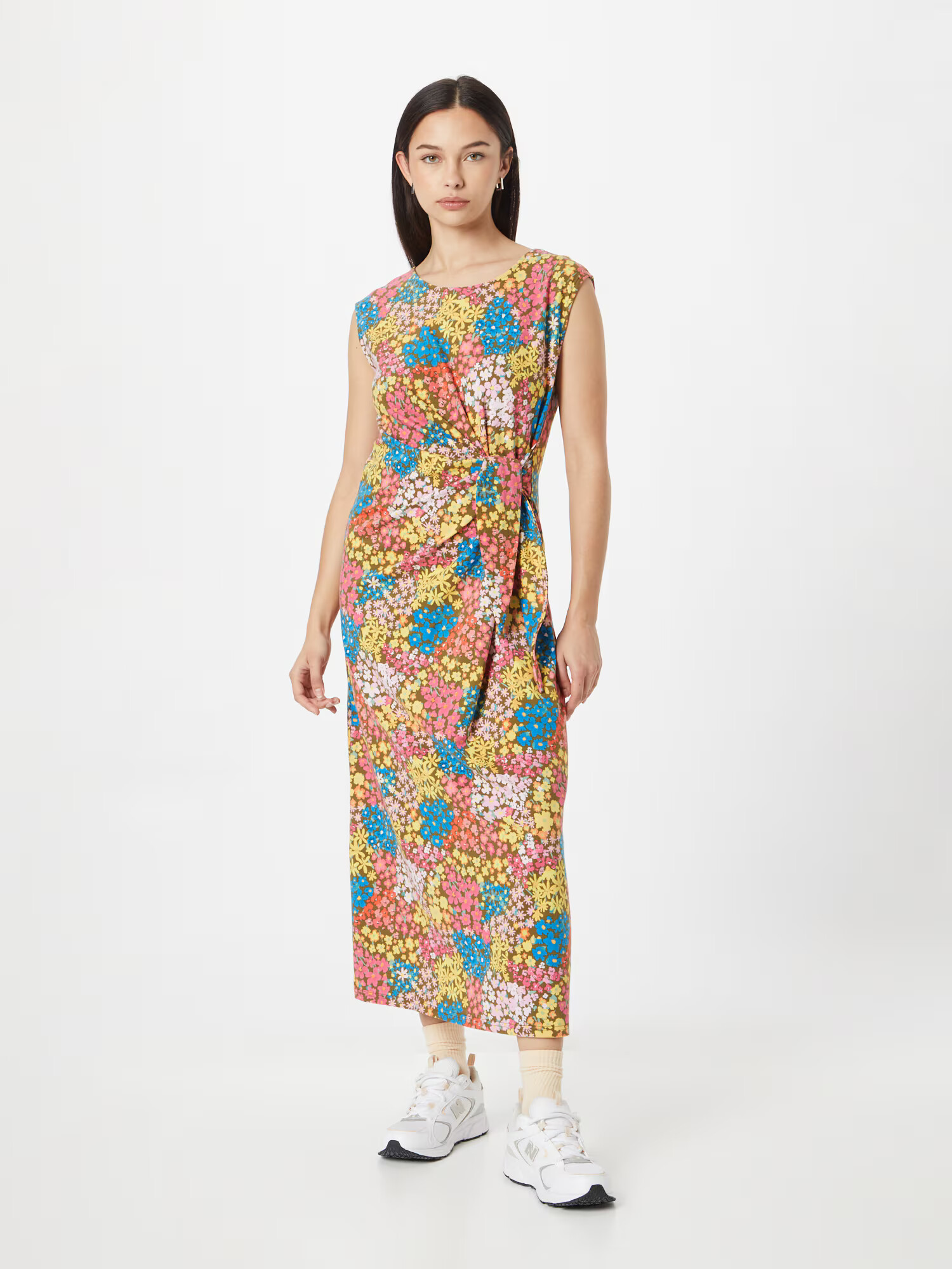 Thought Rochie 'Marlin' kaki / verde petrol / roz pitaya / alb - Pled.ro