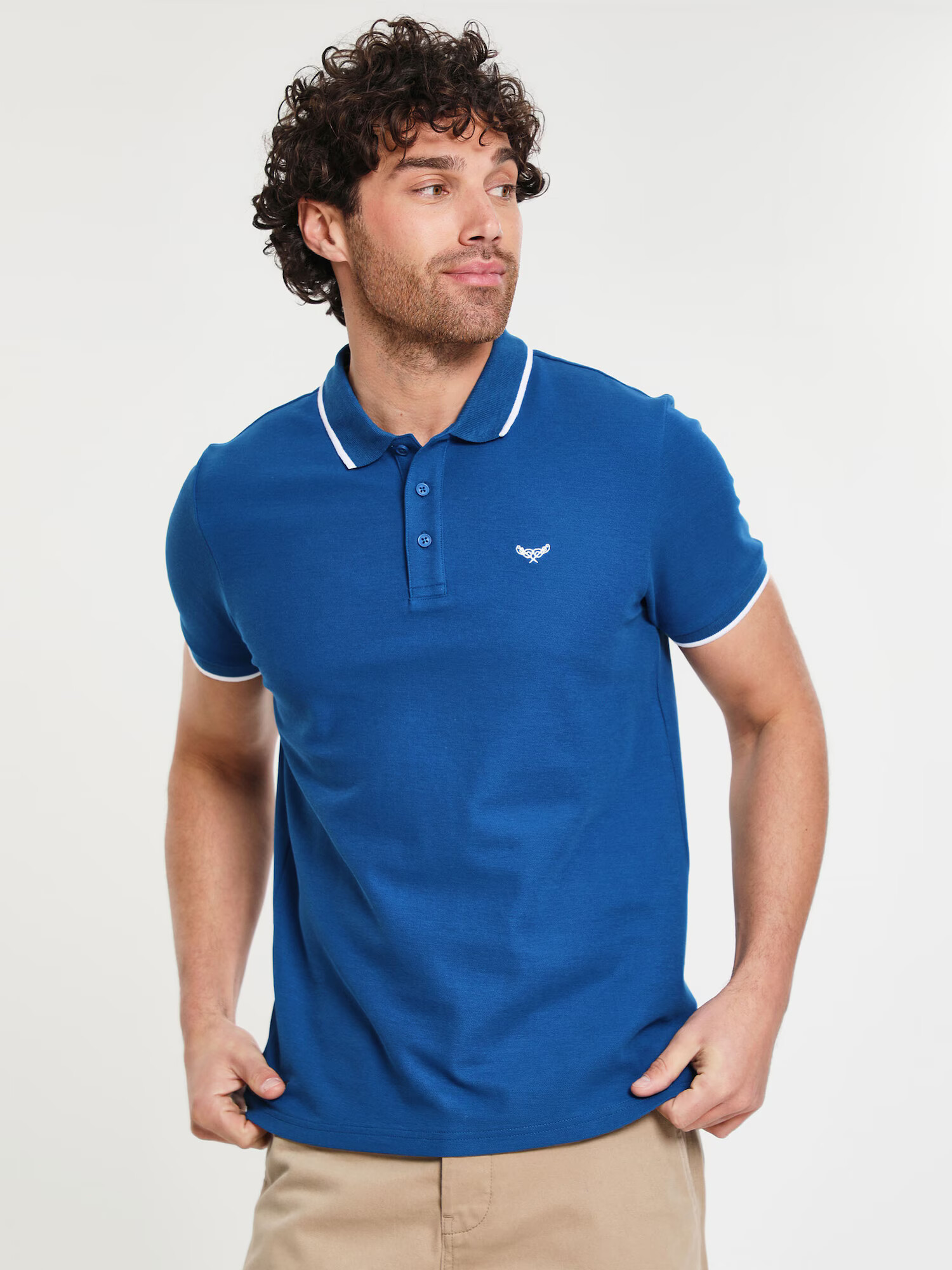 Threadbare Tricou albastru cobalt / alb - Pled.ro