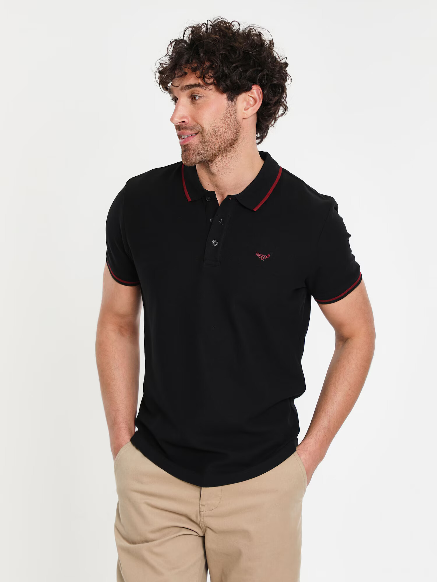 Threadbare Tricou 'THB Polo' mov mură / roșu burgundy / negru - Pled.ro