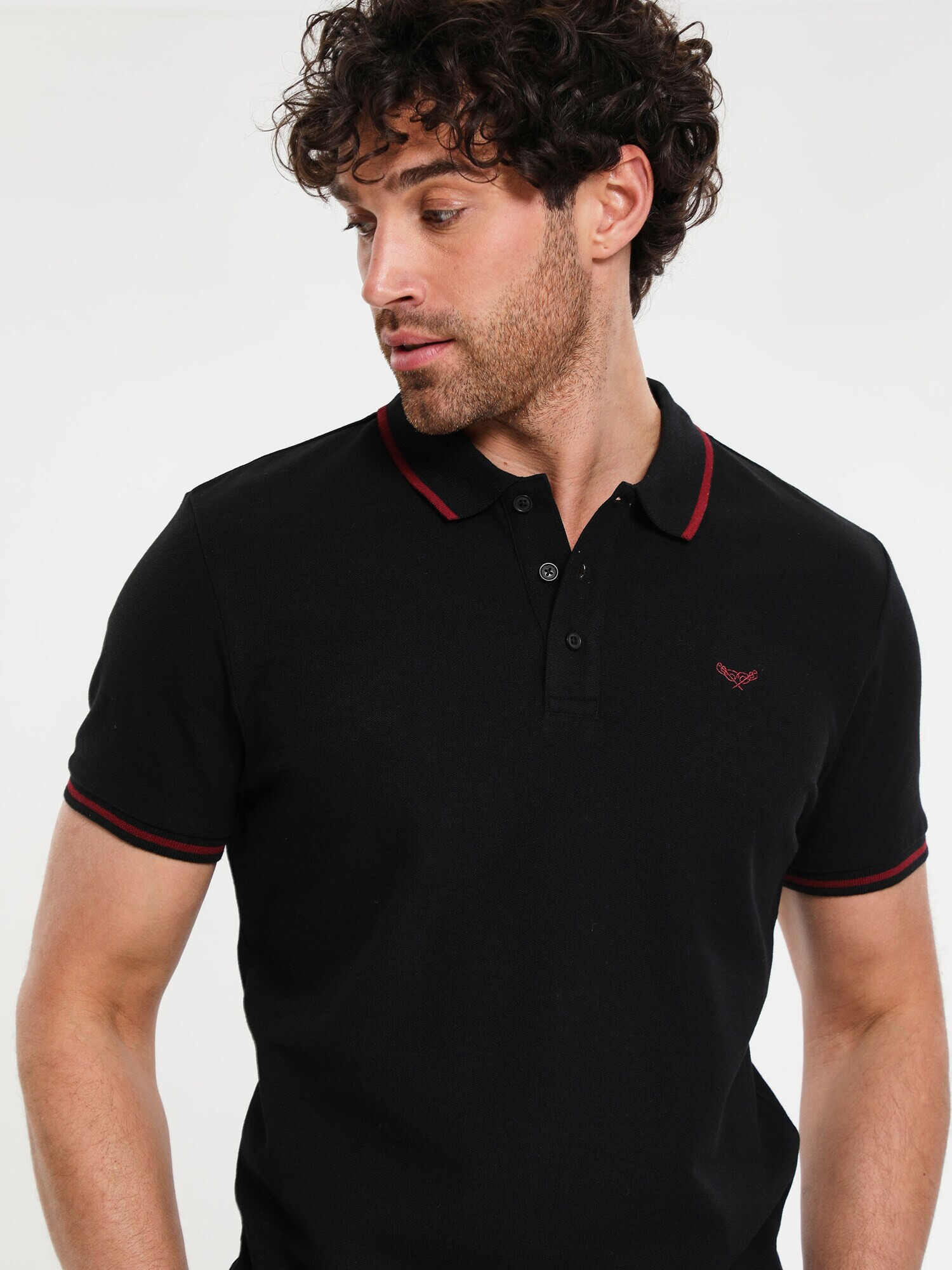 Threadbare Tricou 'THB Polo' mov mură / roșu burgundy / negru - Pled.ro