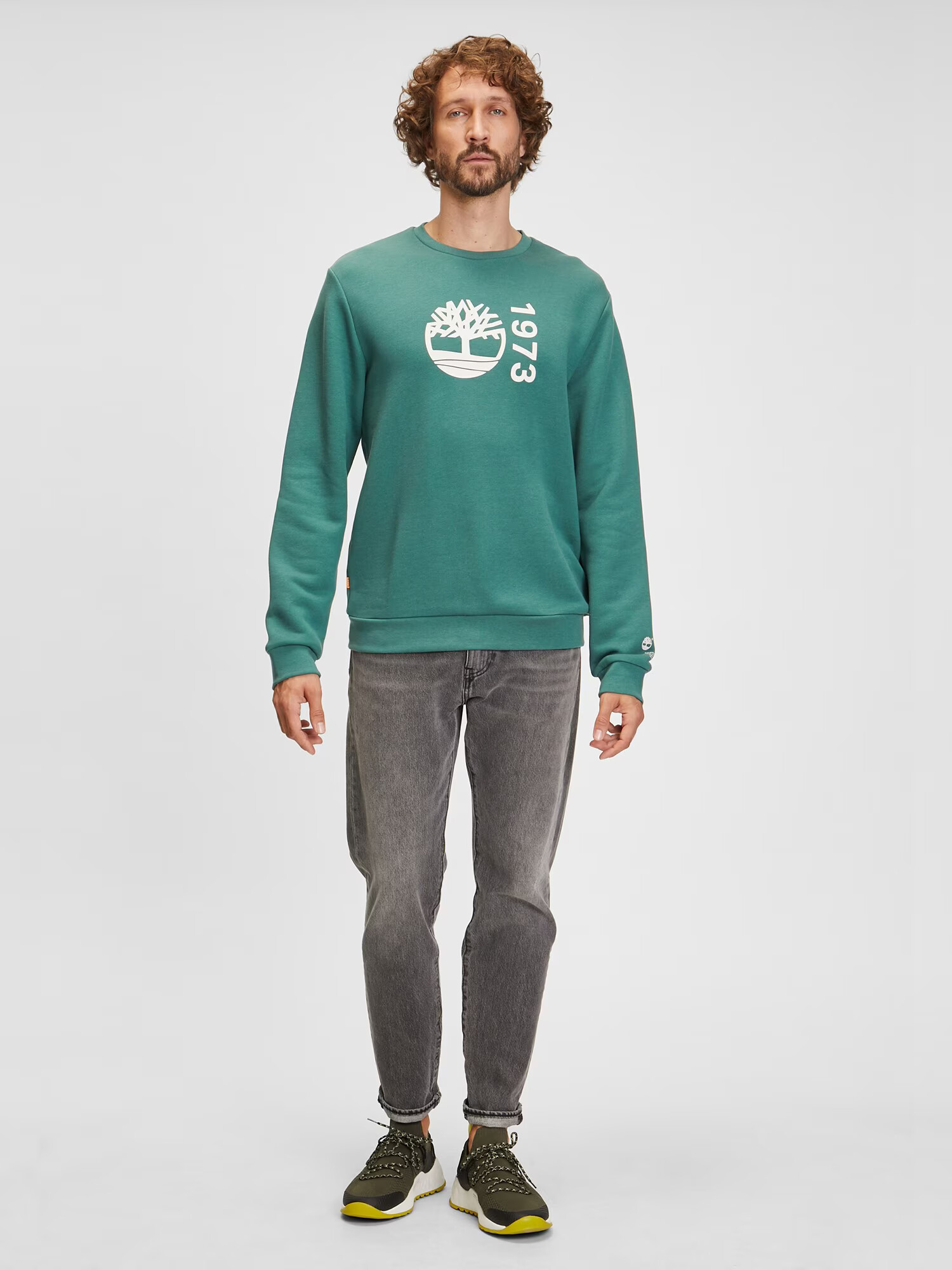 TIMBERLAND Bluză de molton 'Branded Crew 2' bej / verde - Pled.ro