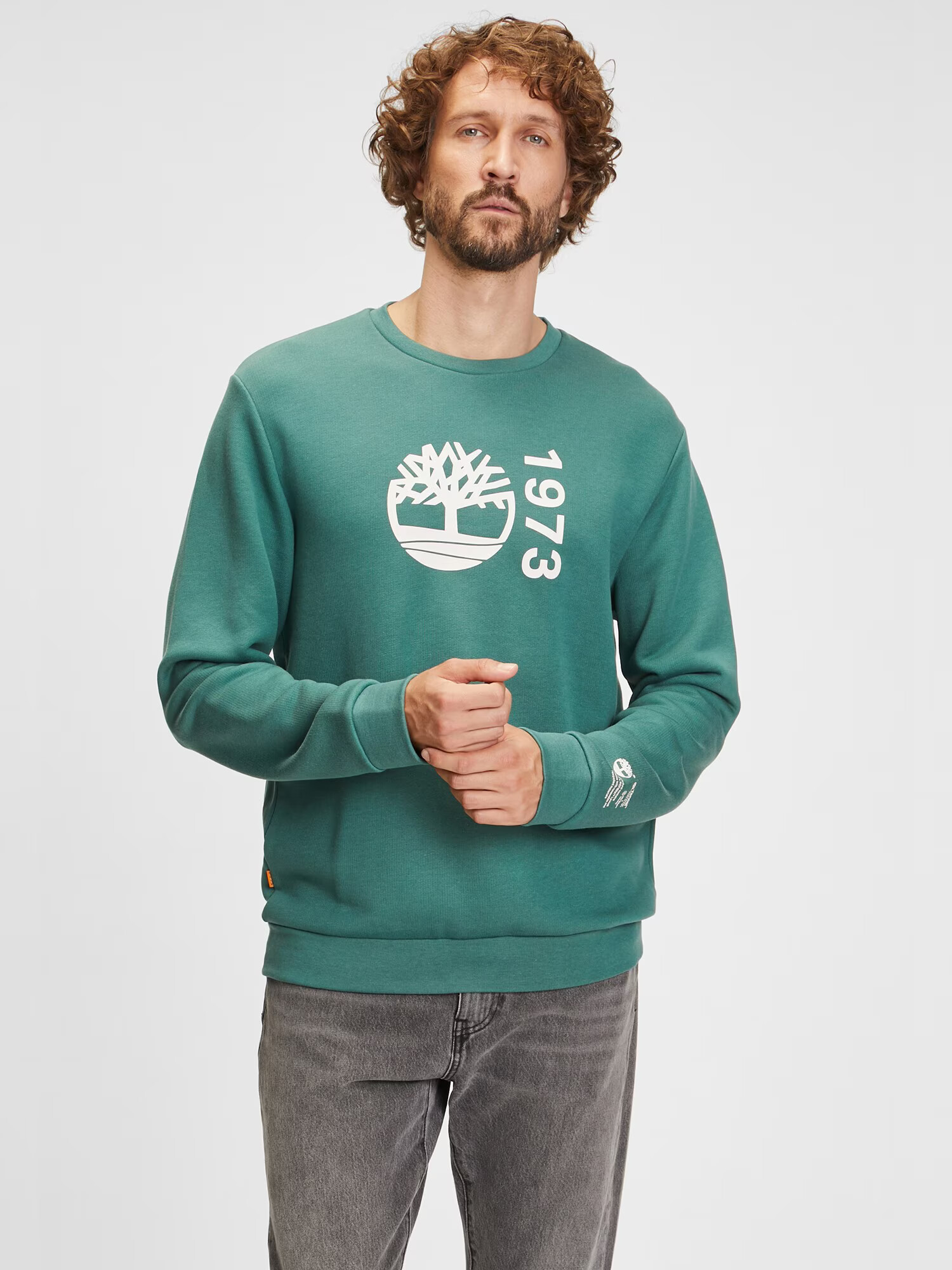 TIMBERLAND Bluză de molton 'Branded Crew 2' bej / verde - Pled.ro