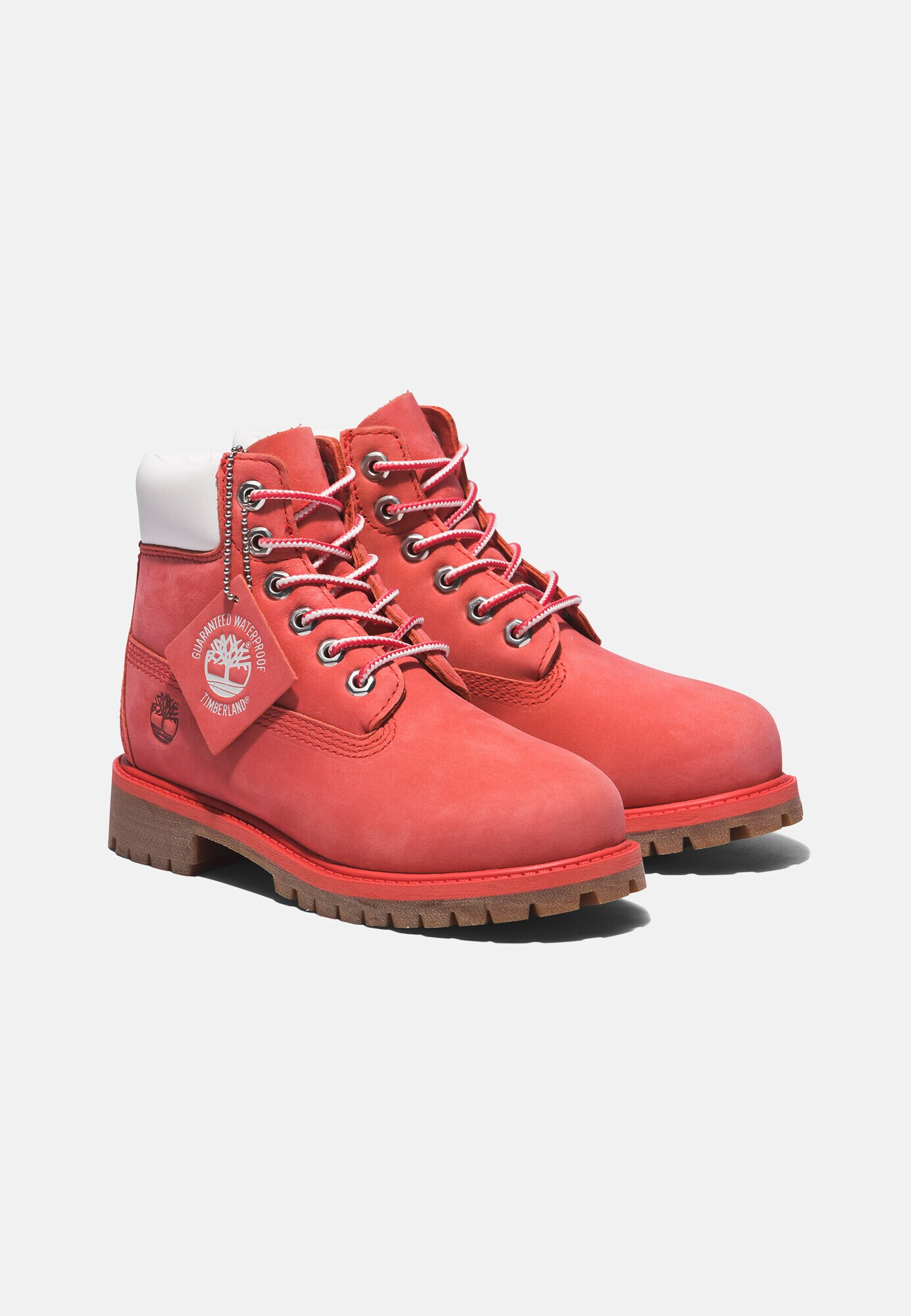 TIMBERLAND Ghete cu șireturi roșu pepene / alb - Pled.ro