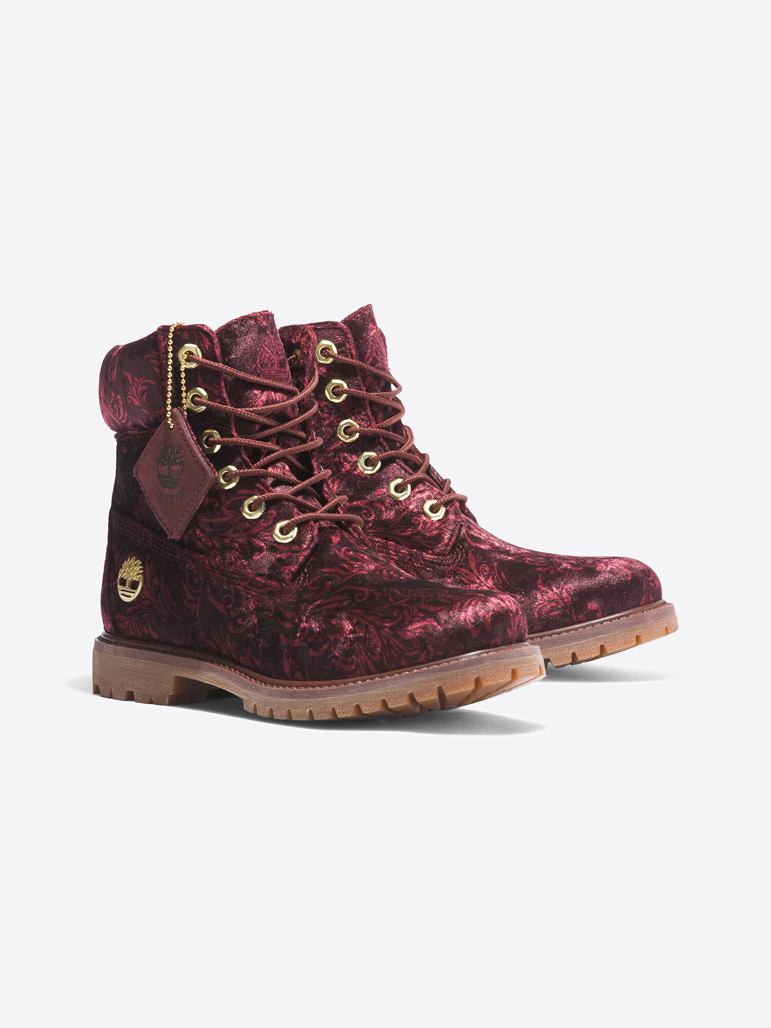 TIMBERLAND Ghete cu șireturi auriu / roșu burgundy / roșu pepene - Pled.ro