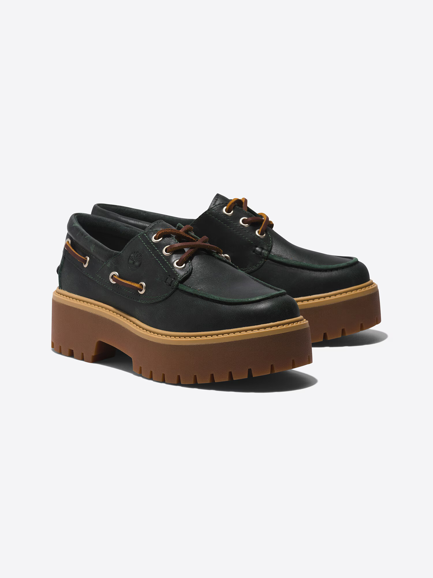 TIMBERLAND Pantofi cu șireturi 'Stone Street 3 Eye Boat' maro / verde închis - Pled.ro