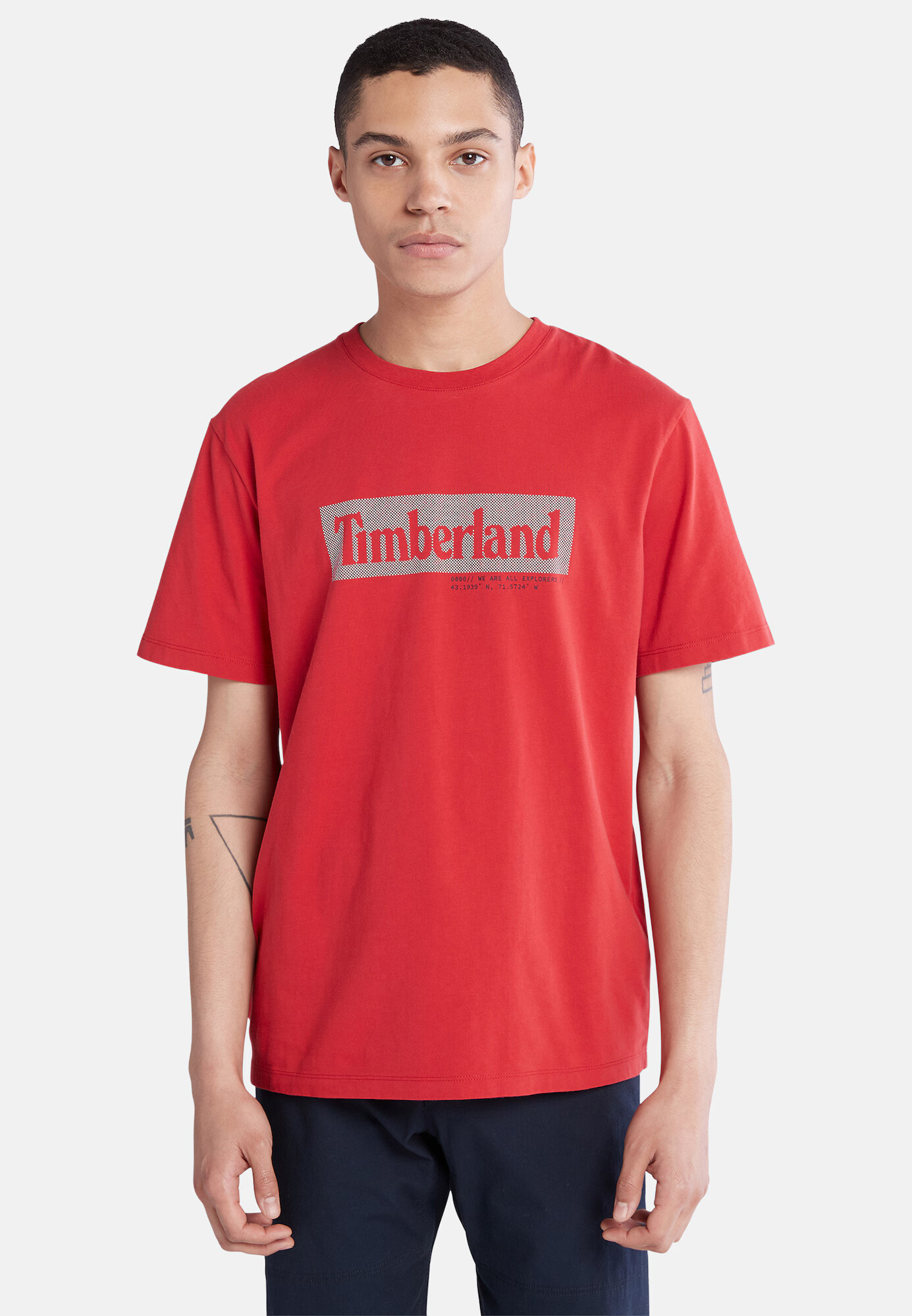 TIMBERLAND Tricou gri / roșu - Pled.ro