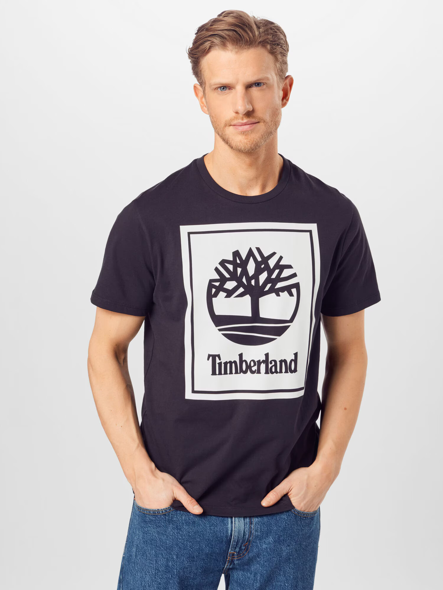 TIMBERLAND Tricou negru / alb - Pled.ro