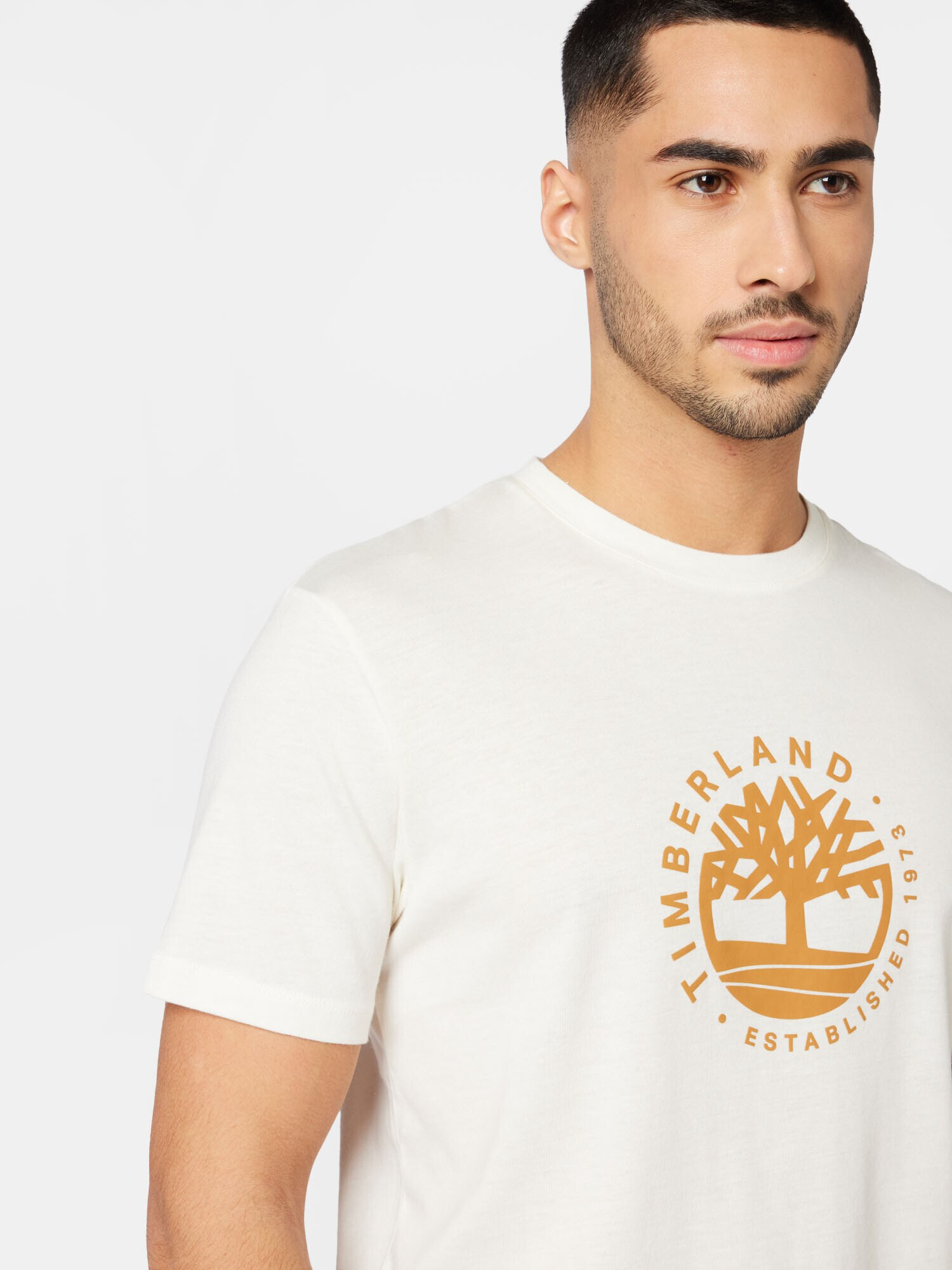 TIMBERLAND Tricou maro cămilă / alb - Pled.ro