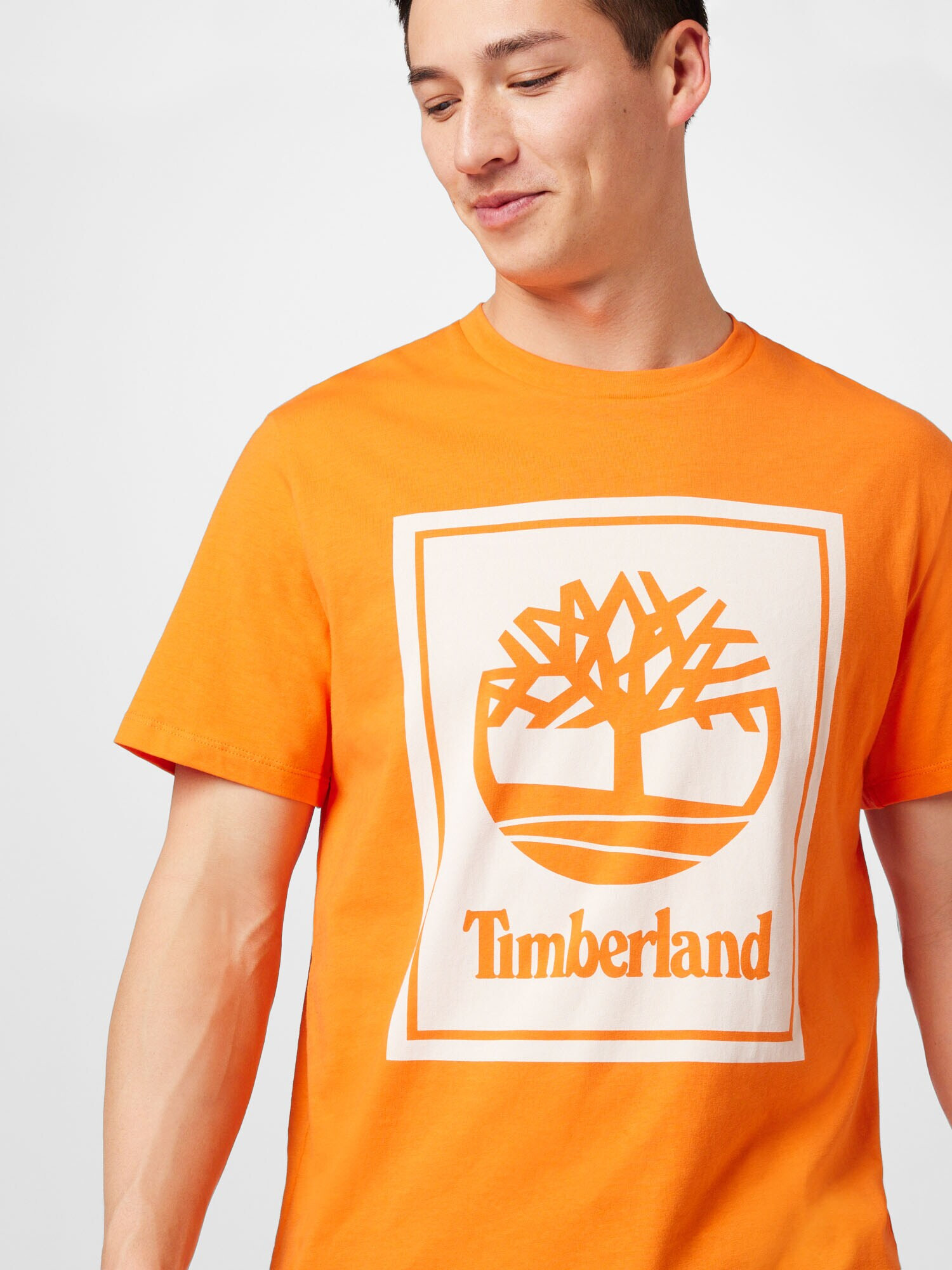 TIMBERLAND Tricou portocaliu / alb natural - Pled.ro